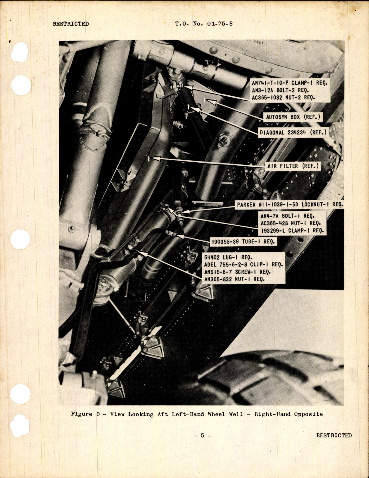 Sample page 5 from AirCorps Library document: Installation of Carburetor Air Filters for P-38 Series