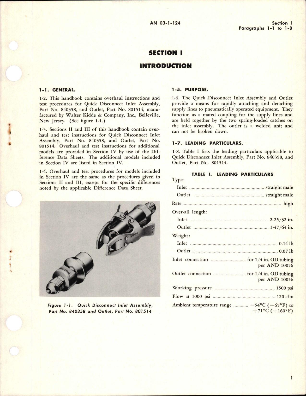 Sample page 5 from AirCorps Library document: Overhaul Instructions for Quick Disconnect Inlet Assembly and Outlet