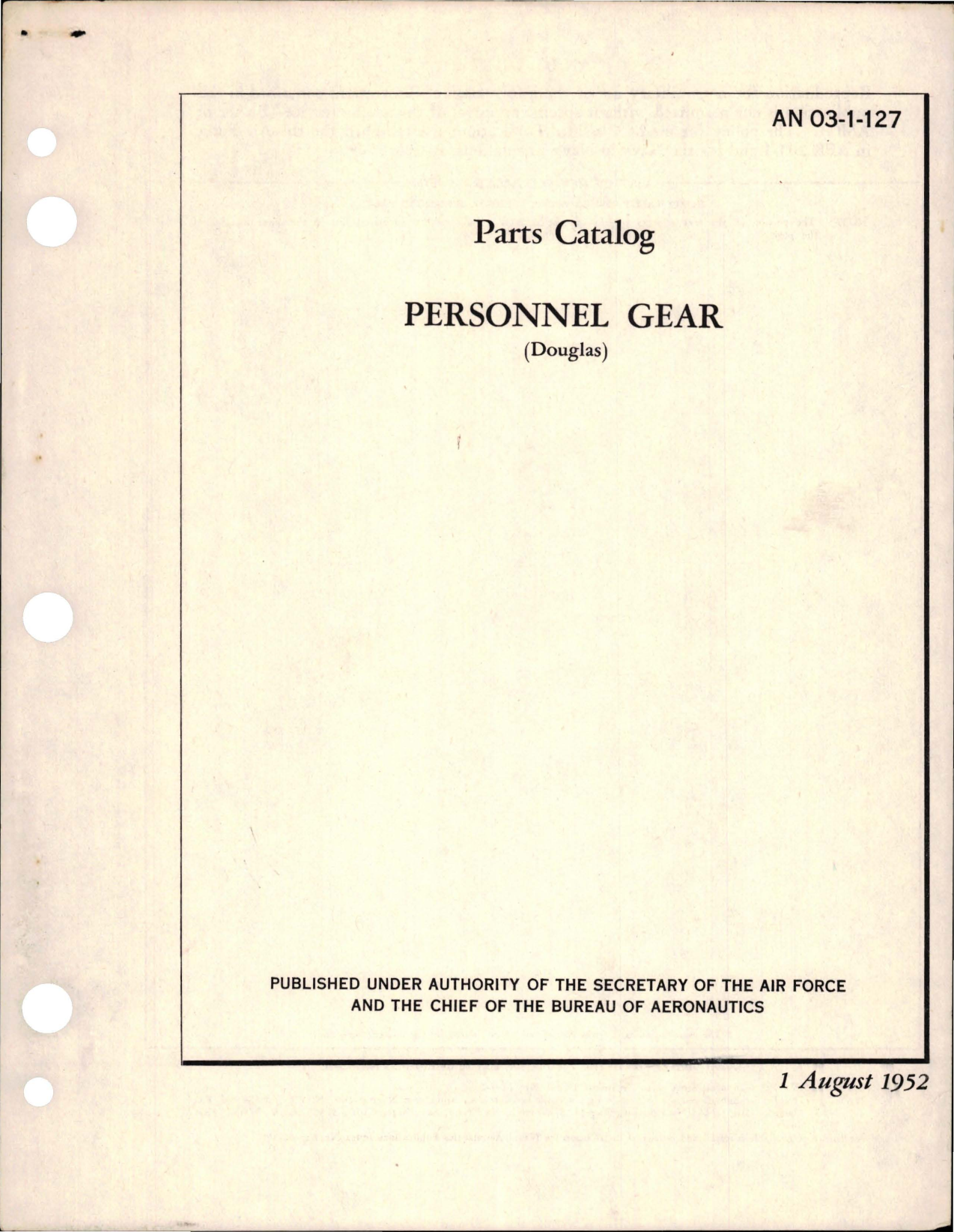 Sample page 1 from AirCorps Library document: Parts Catalog for Personnel Gear 