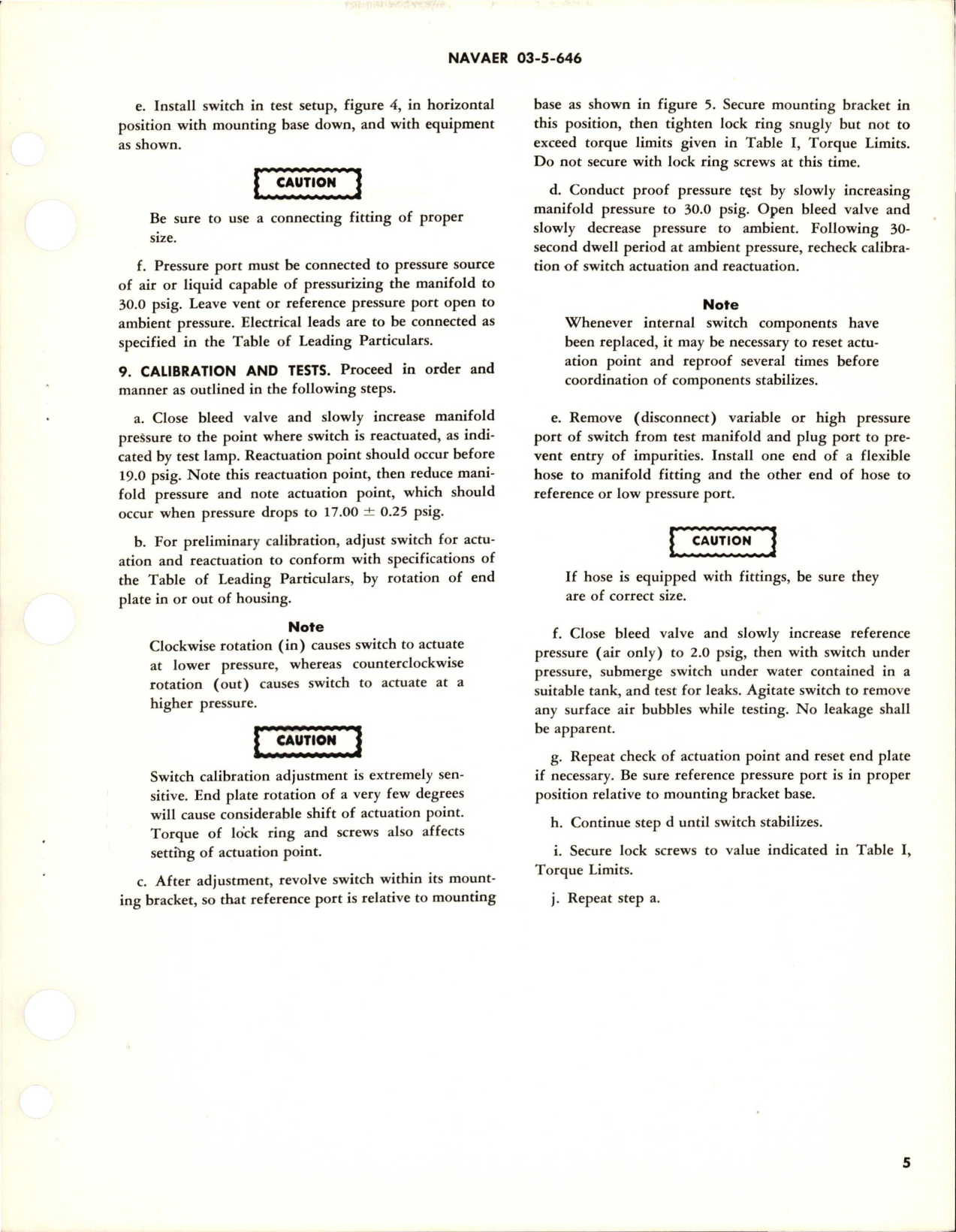 Sample page 5 from AirCorps Library document: Overhaul Instructions with Parts Breakdown for Pressure Actuated Switch - Part 417-11BL-61