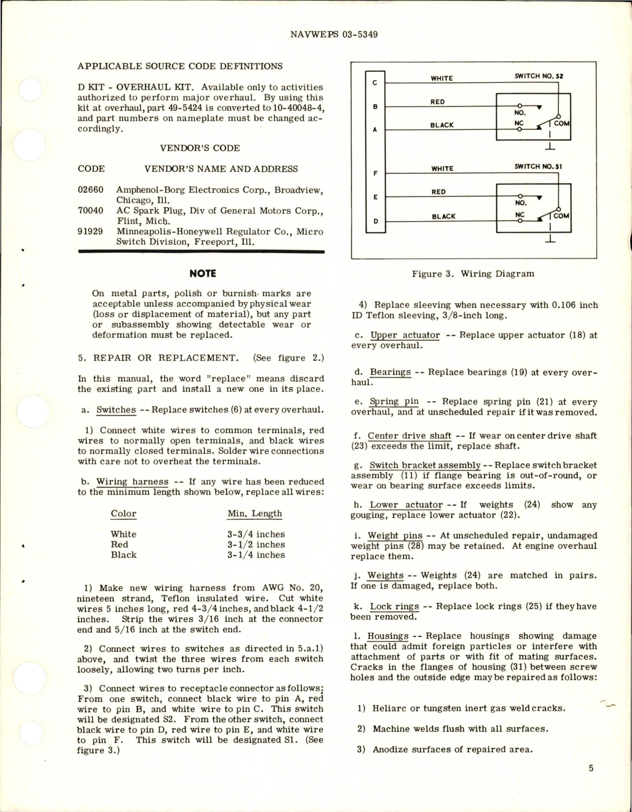 Sample page 5 from AirCorps Library document: Overhaul Instructions with Parts Breakdown for Speed Monitor 