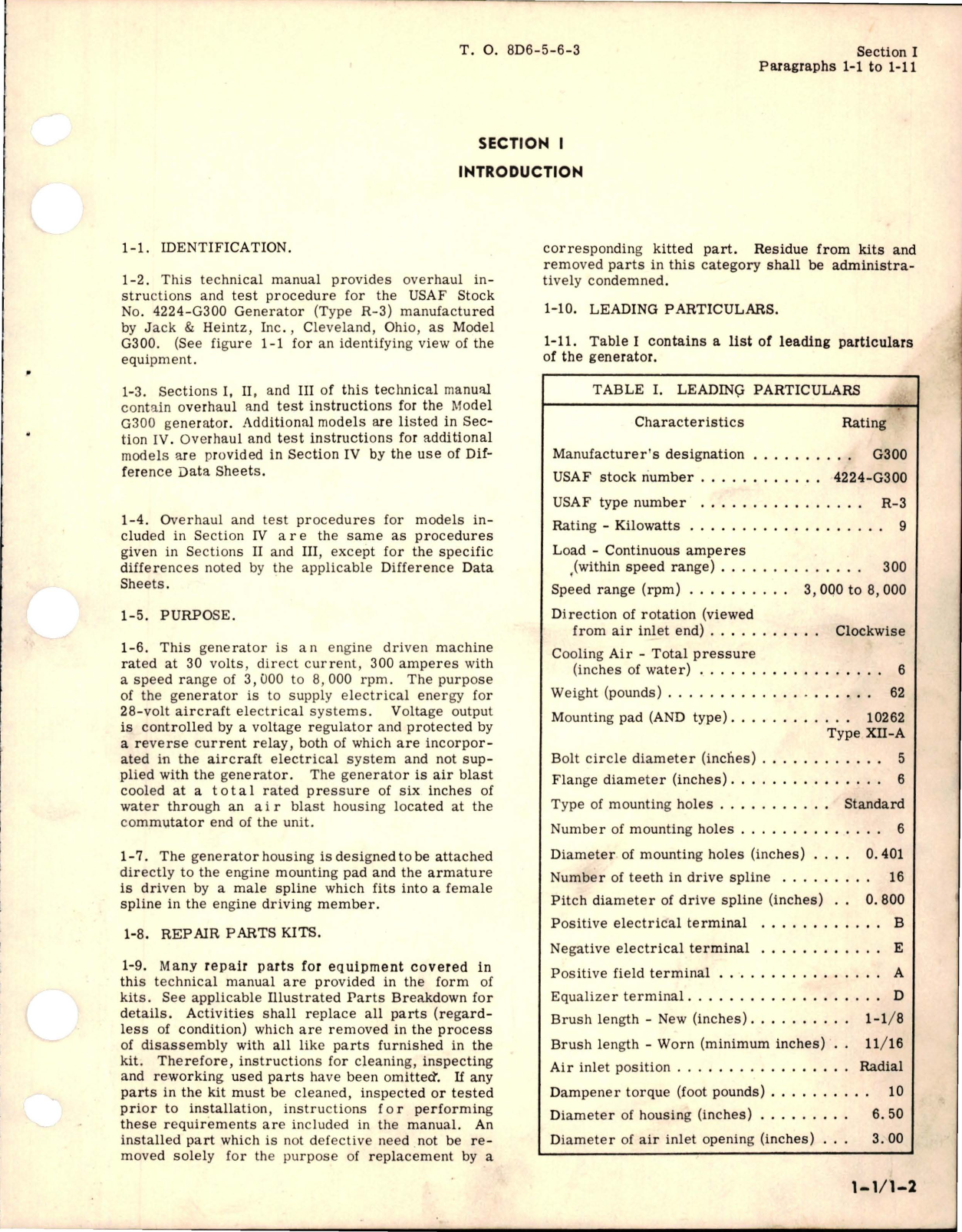 Sample page 7 from AirCorps Library document: Overhaul Manual for Generator 