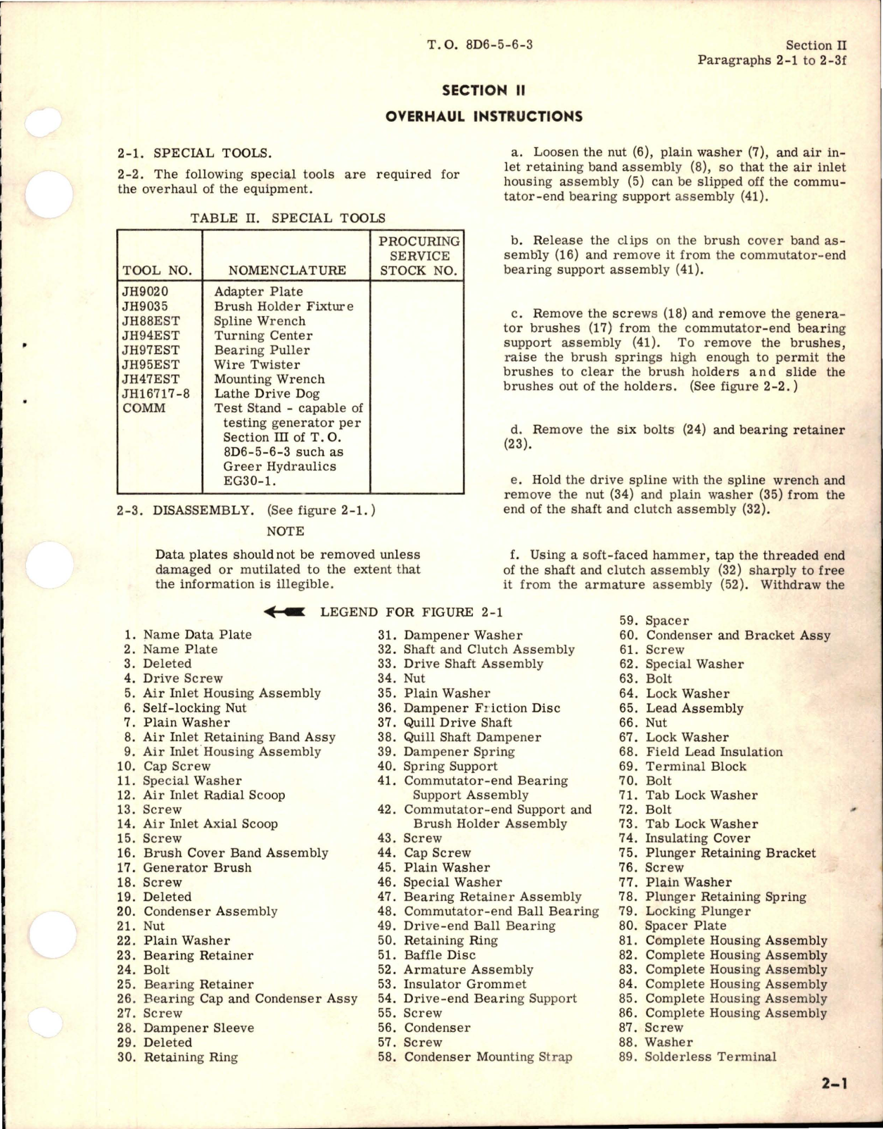 Sample page 9 from AirCorps Library document: Overhaul Manual for Generator 