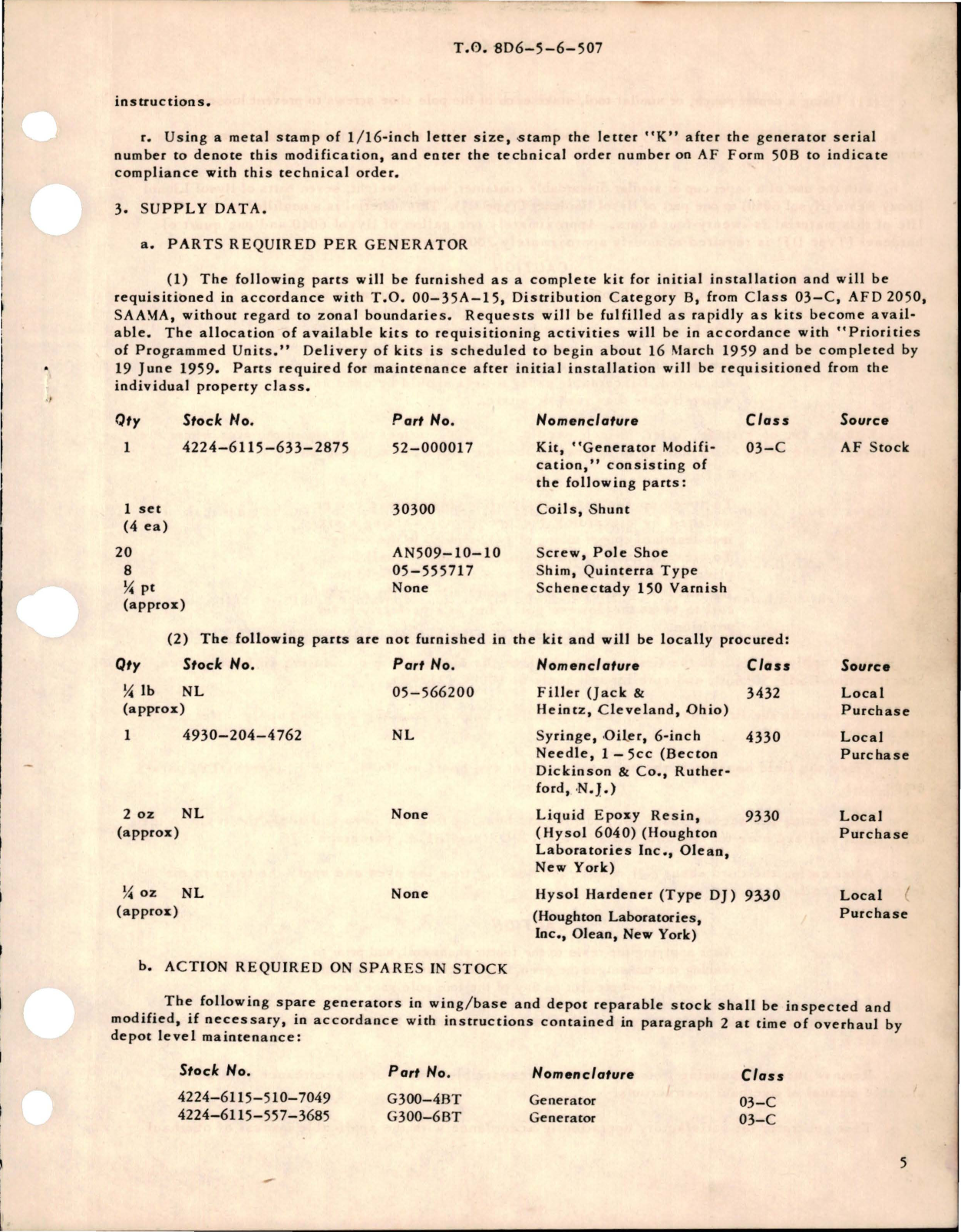 Sample page 5 from AirCorps Library document: Replacement of Shunt Field Coils in Generators - Part G300-4BT and G300-6BT 