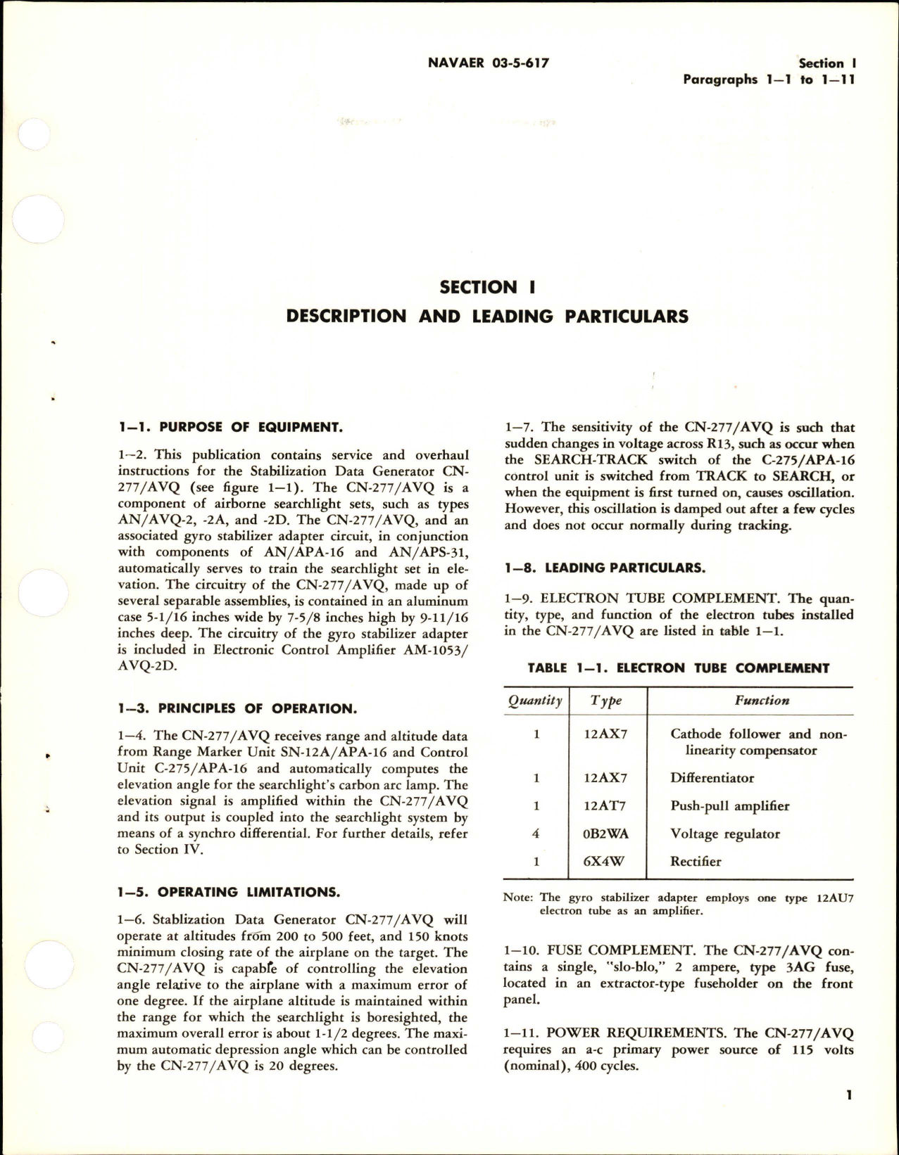 Sample page 7 from AirCorps Library document: Service and Overhaul Instructions for Stabilization Data Generator - CN-277-AVG
