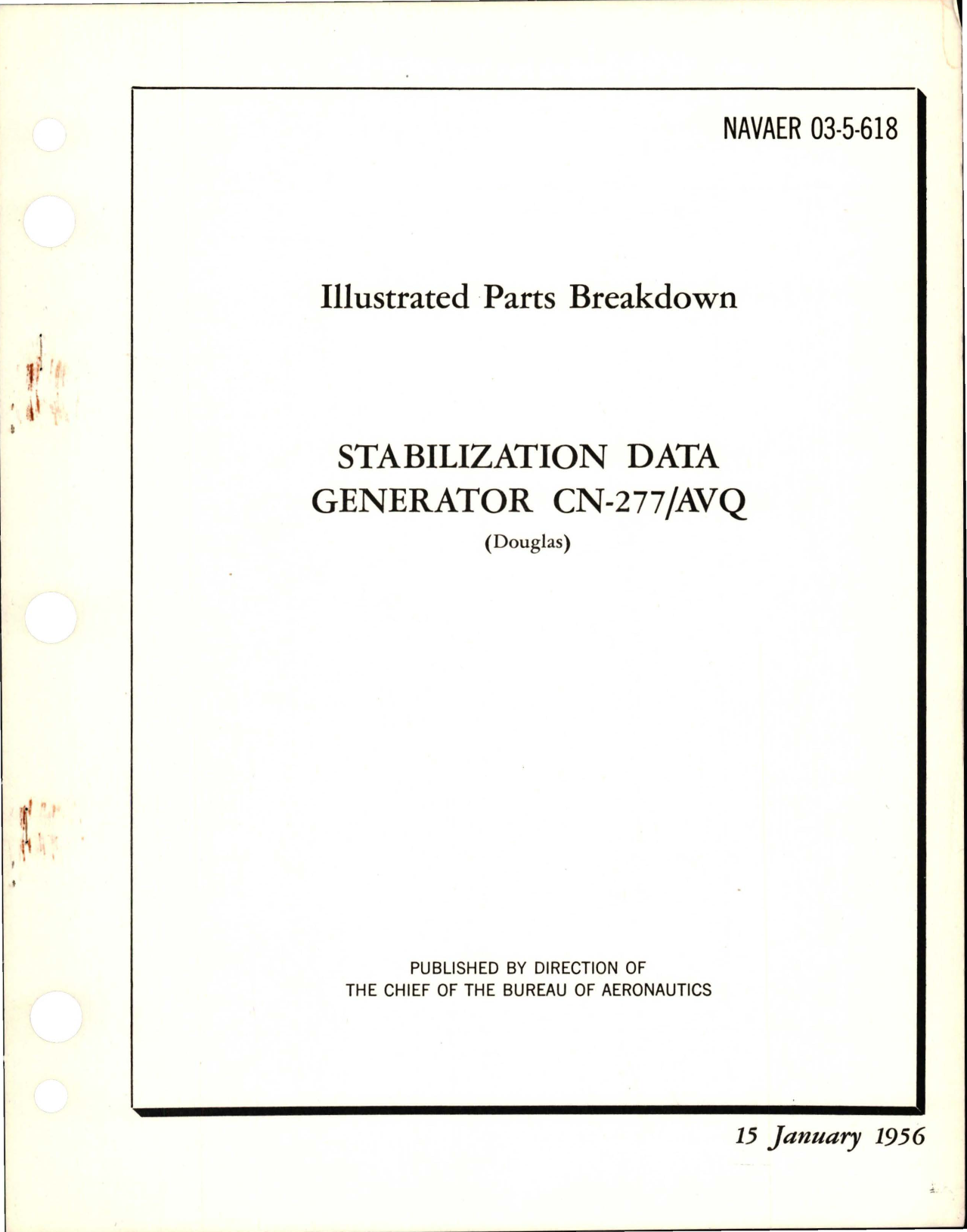 Sample page 1 from AirCorps Library document: Illustrated Parts Breakdown for Stabilization Data Generator - CN-277-AVQ 