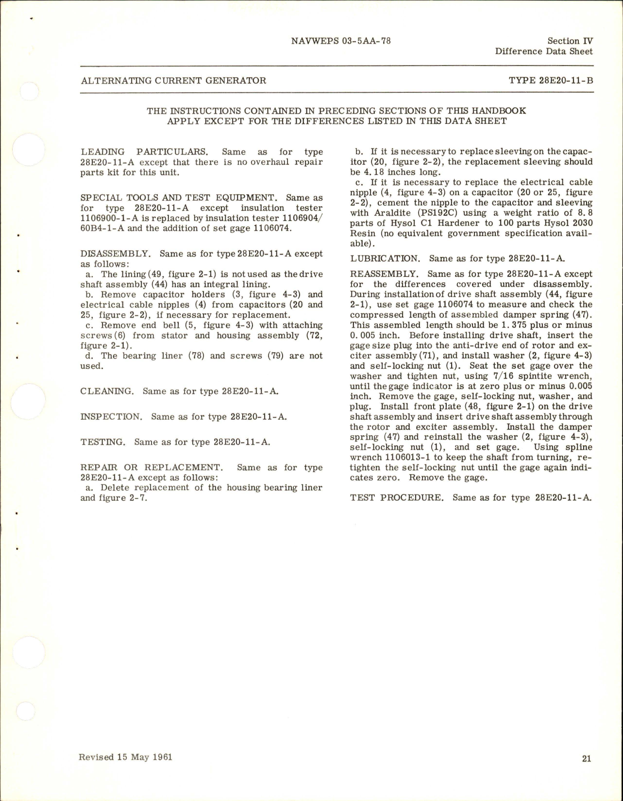 Sample page 5 from AirCorps Library document: Overhaul Instructions for Alternating Current Generator