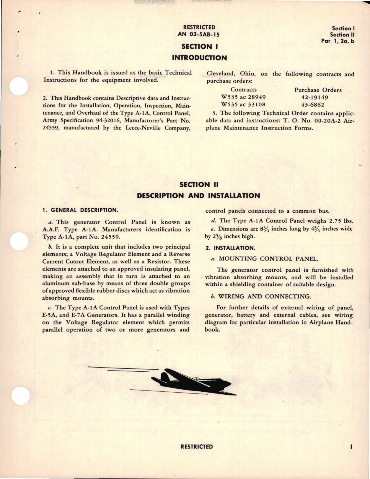 Sample page 7 from AirCorps Library document: Instructions with Parts Catalog for Generator Control Panel - Type A-1A