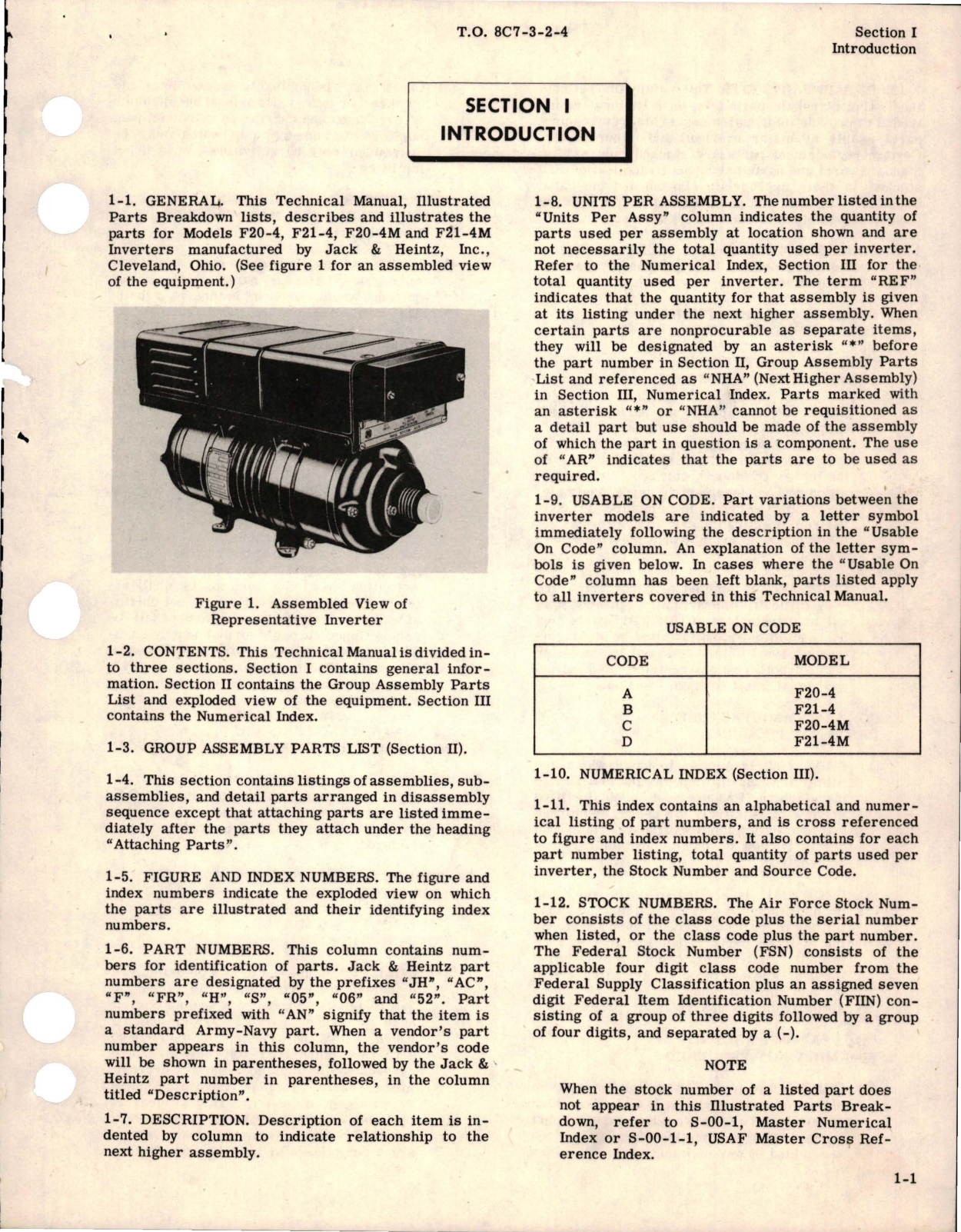 Sample page 5 from AirCorps Library document: Illustrated Parts Breakdown for Inverter - Models F20-4, F21-4, F20-4M, and F21-4M 