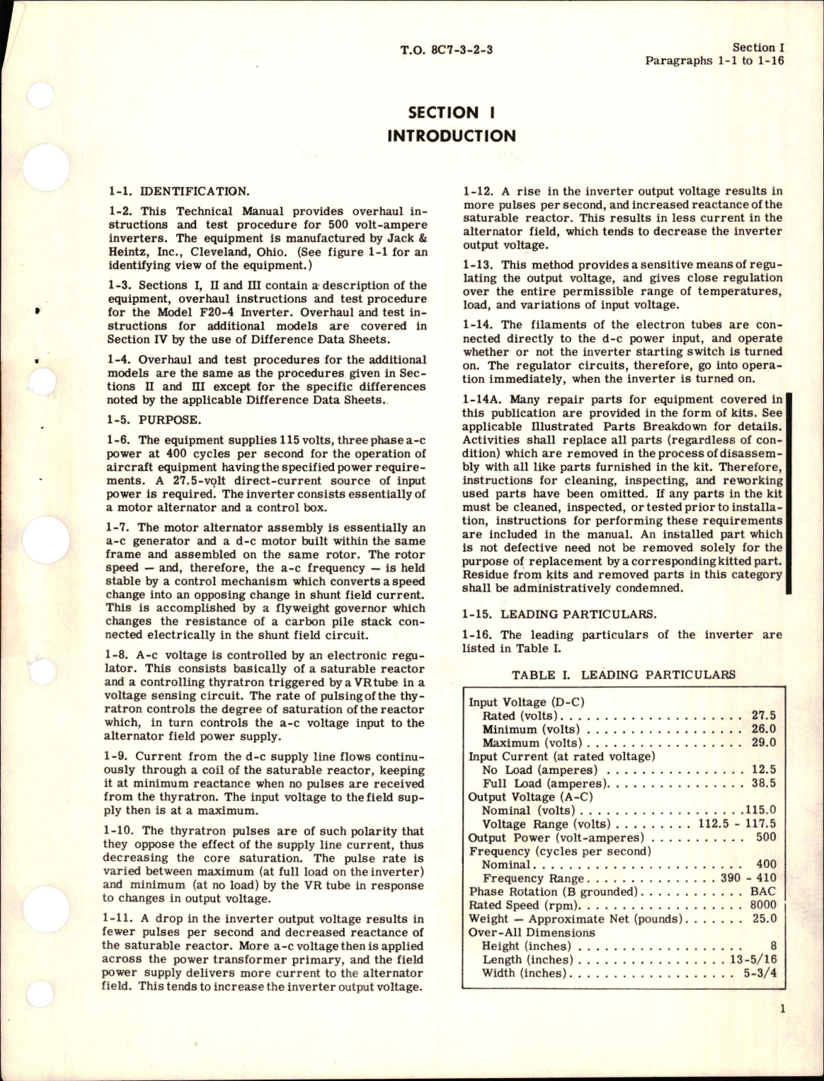 Sample page 5 from AirCorps Library document: Overhaul Instructions for Inverter - Models F20-4, F21-4, F20-4M, and F21-4M