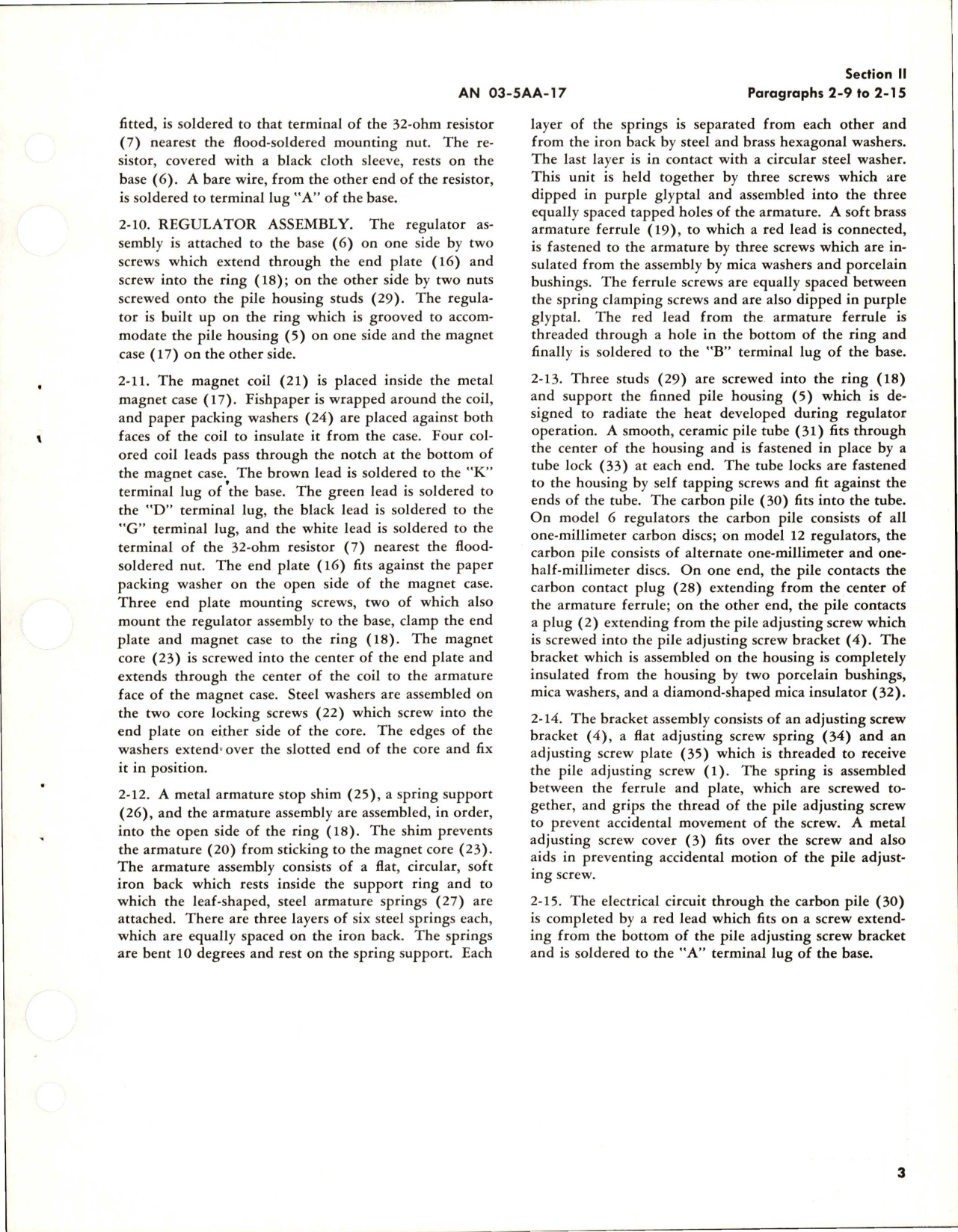 Sample page 7 from AirCorps Library document: Operation, Service, and Overhaul Instructions with Parts Catalog for Carbon Pile Voltage Regulator - 1042-6A and 1042-12A