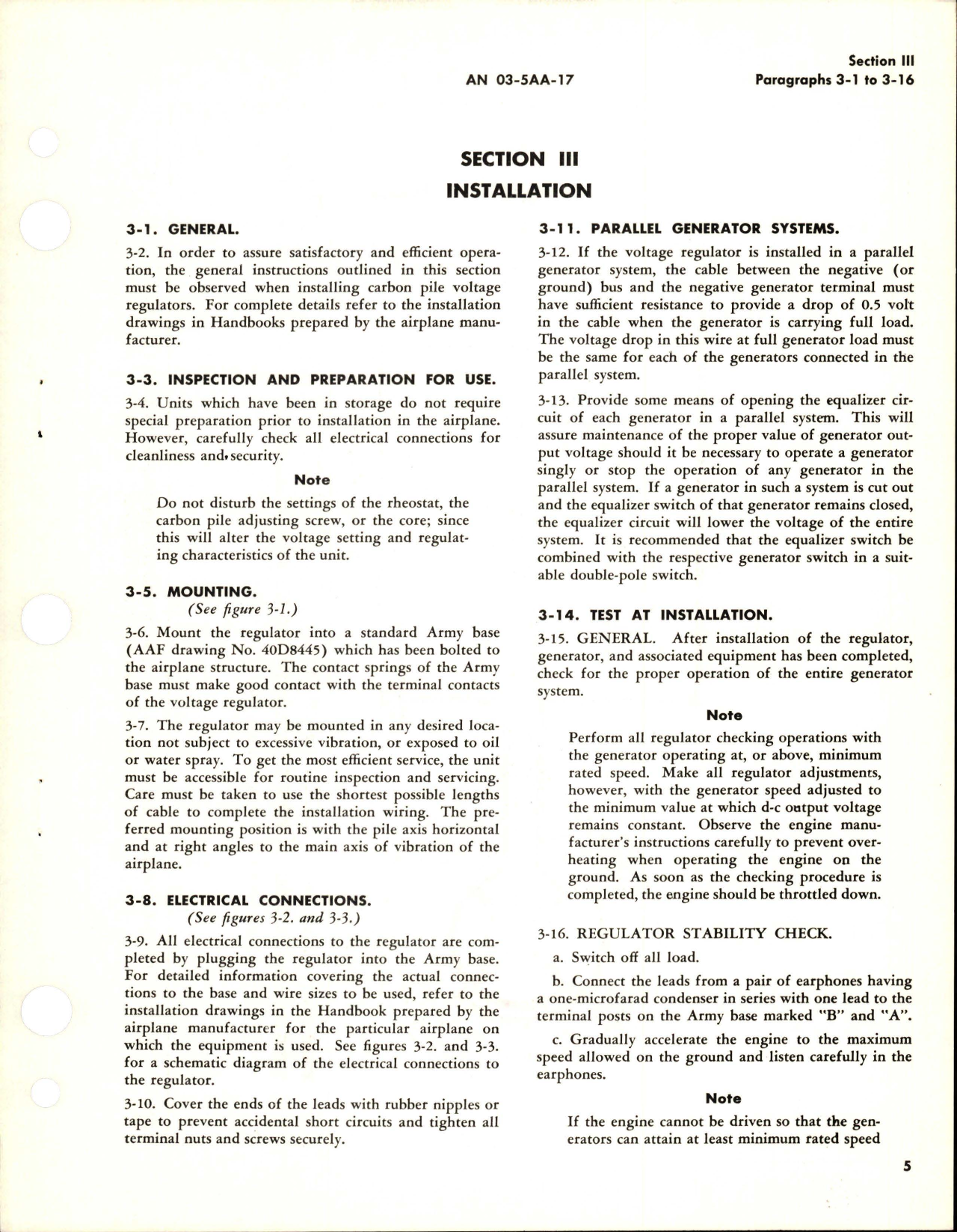 Sample page 9 from AirCorps Library document: Operation, Service, and Overhaul Instructions with Parts Catalog for Carbon Pile Voltage Regulator - 1042-6A and 1042-12A
