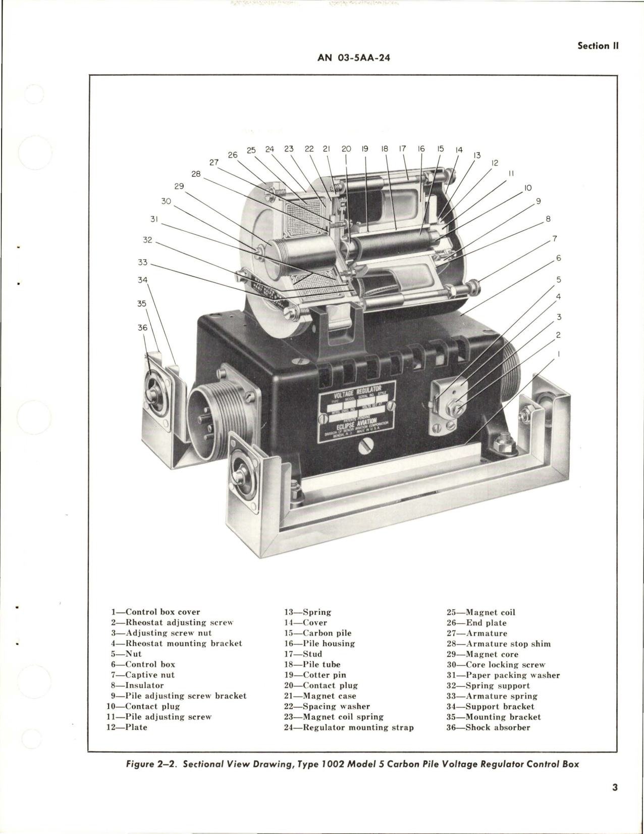 Sample page 7 from AirCorps Library document: Operation, Service and Overhaul Instructions with Parts Catalog for D-C Carbon Pile Voltage Regulator Control Box - Models 1002-1-A and 1002-5-A