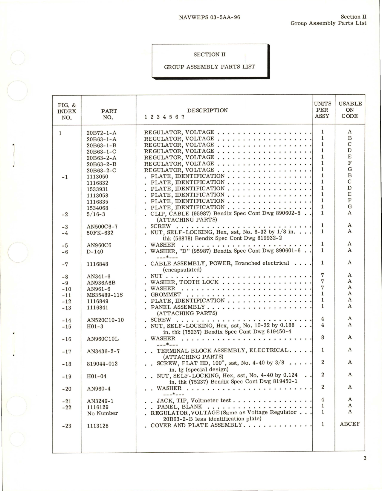 Sample page 5 from AirCorps Library document: Illustrated Parts Breakdown for Voltage Regulator 