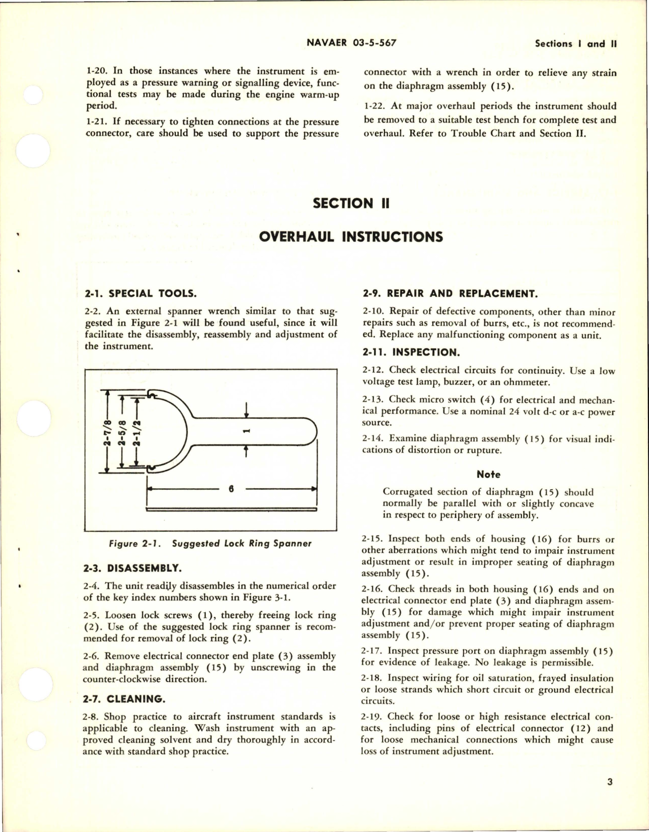 Sample page 5 from AirCorps Library document: Operation, Service and Overhaul Instructions with Parts Breakdown for Pressure Actuated Switch - Model 410-11-20 