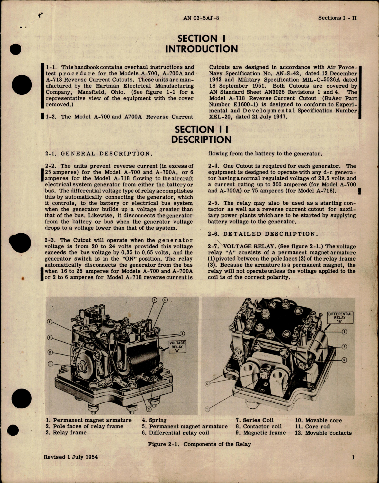 Sample page 5 from AirCorps Library document: Overhaul Instructions for Reverse Current Cutout AN 3025-1 - Models A-700, A-700A and A-718