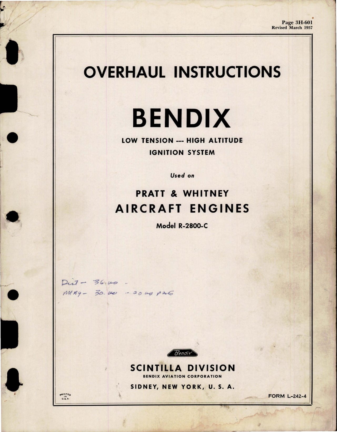 Sample page 1 from AirCorps Library document: Overhaul Instructions for Bendix Low Tension High Altitude Ignition System