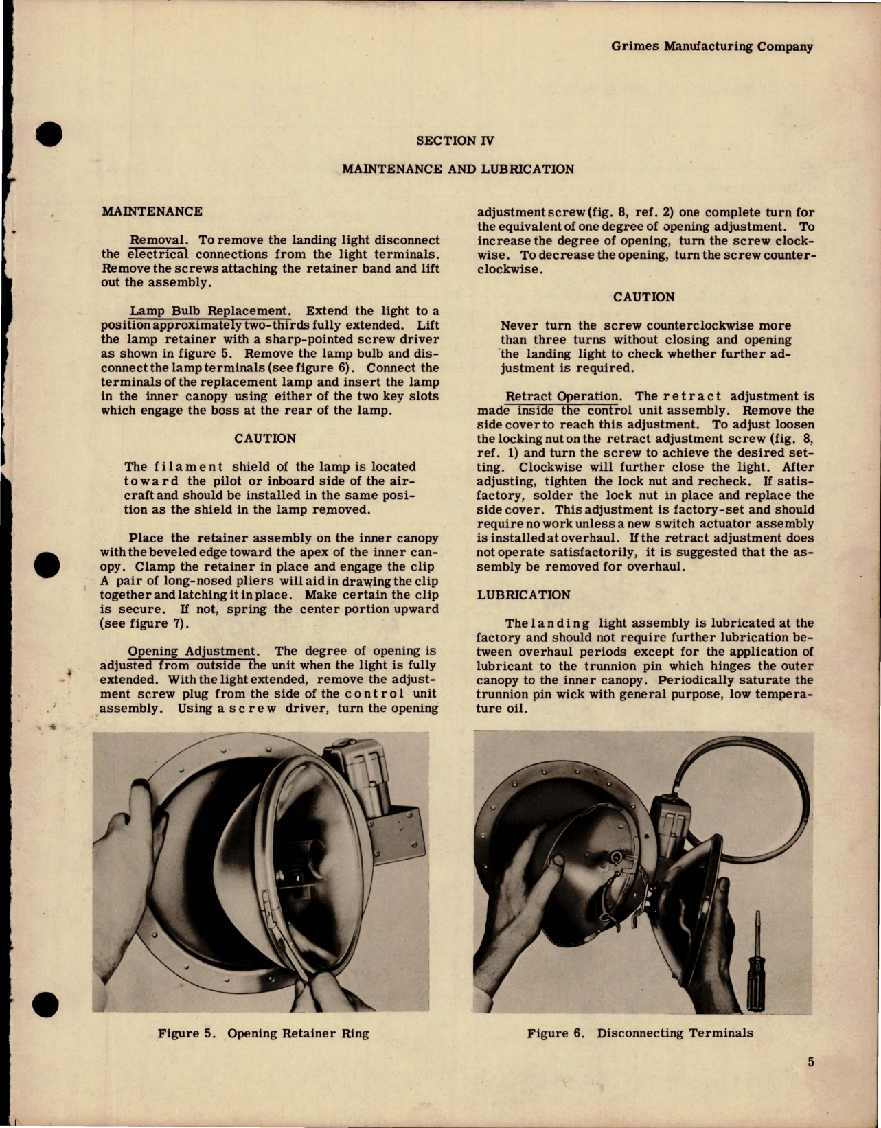 Sample page 9 from AirCorps Library document: Handbook of Instructions with Parts for Electrically Retractable Landing Light Assemblies - G-3800A Series