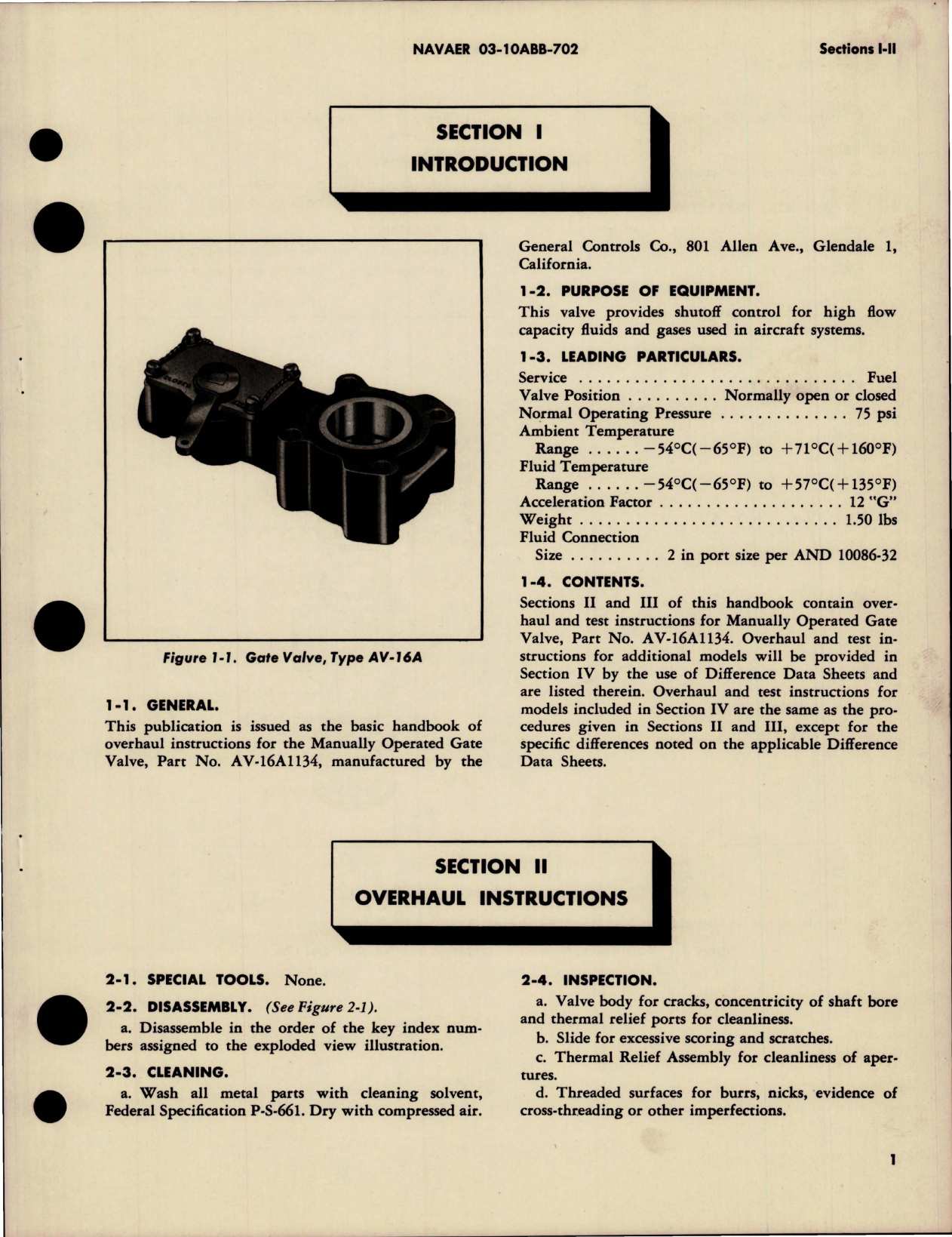 Sample page 5 from AirCorps Library document: Overhaul Instructions for Manually Operated Gate Valve - AV-16A Series - Part AV-16A1134 