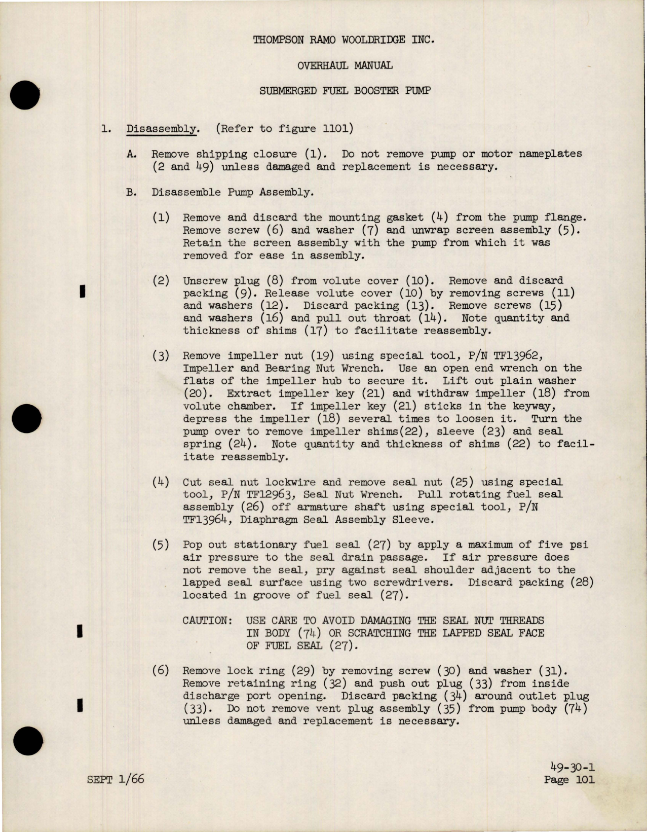 Sample page 9 from AirCorps Library document: Overhaul Instructions w Parts Catalog for Submerged Fuel Booster Pump - 258800-3 and 258800-5