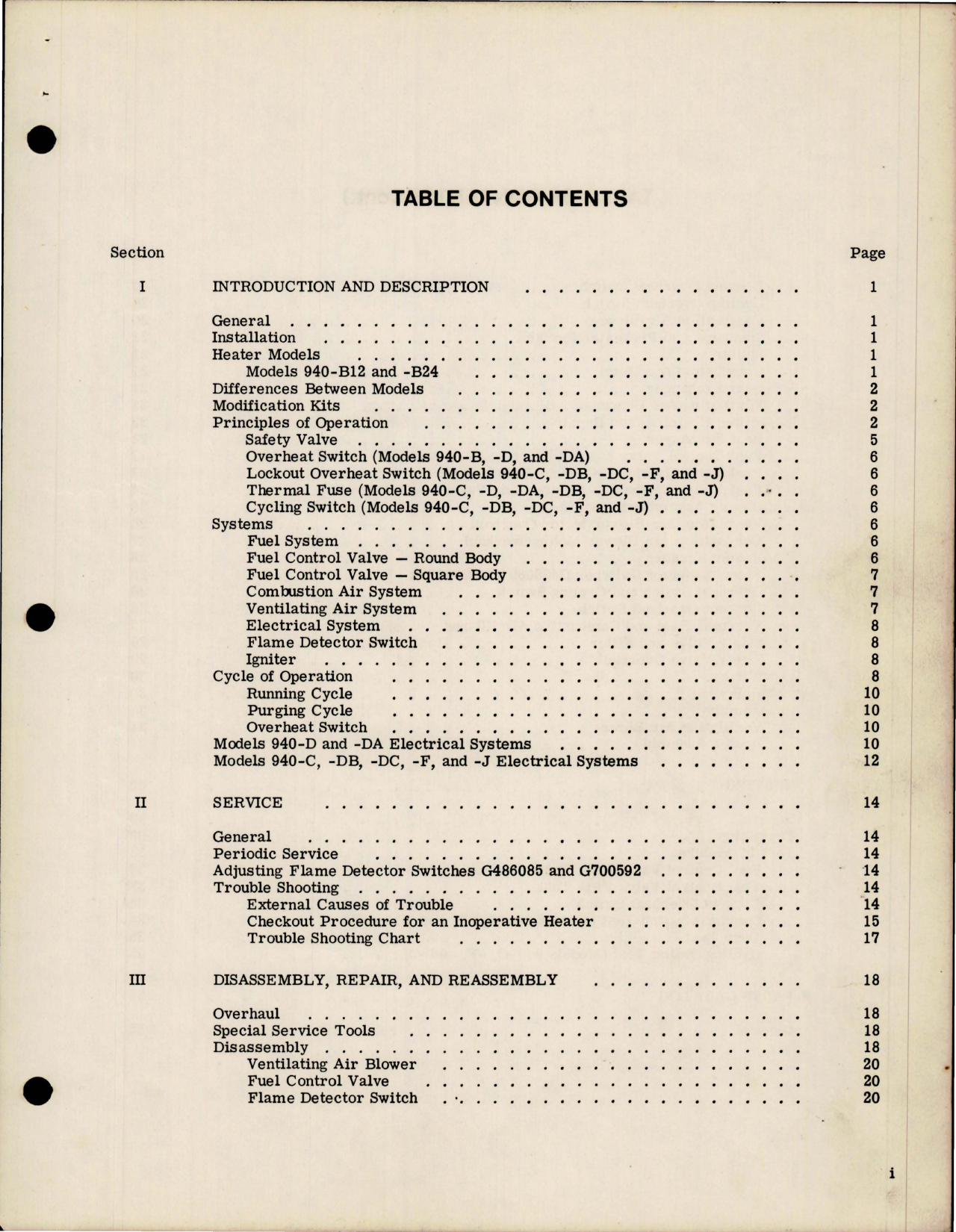 Sample page 5 from AirCorps Library document: Service Manual for South Wind Series 940 Heater 