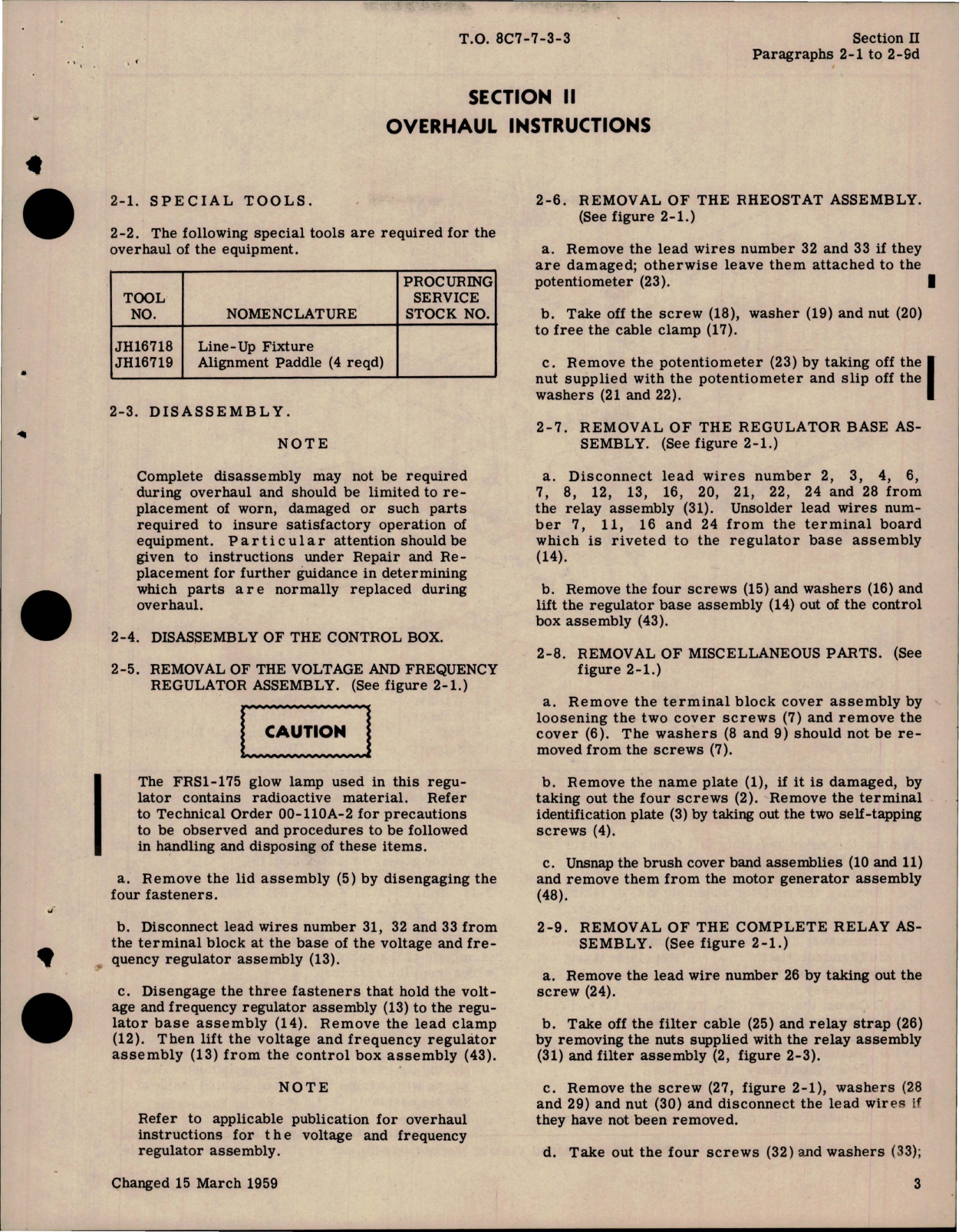 Sample page 7 from AirCorps Library document: Overhaul Manual for Motor Generator - Models F147, F147-1, F147-2, F147-3 and F147-6