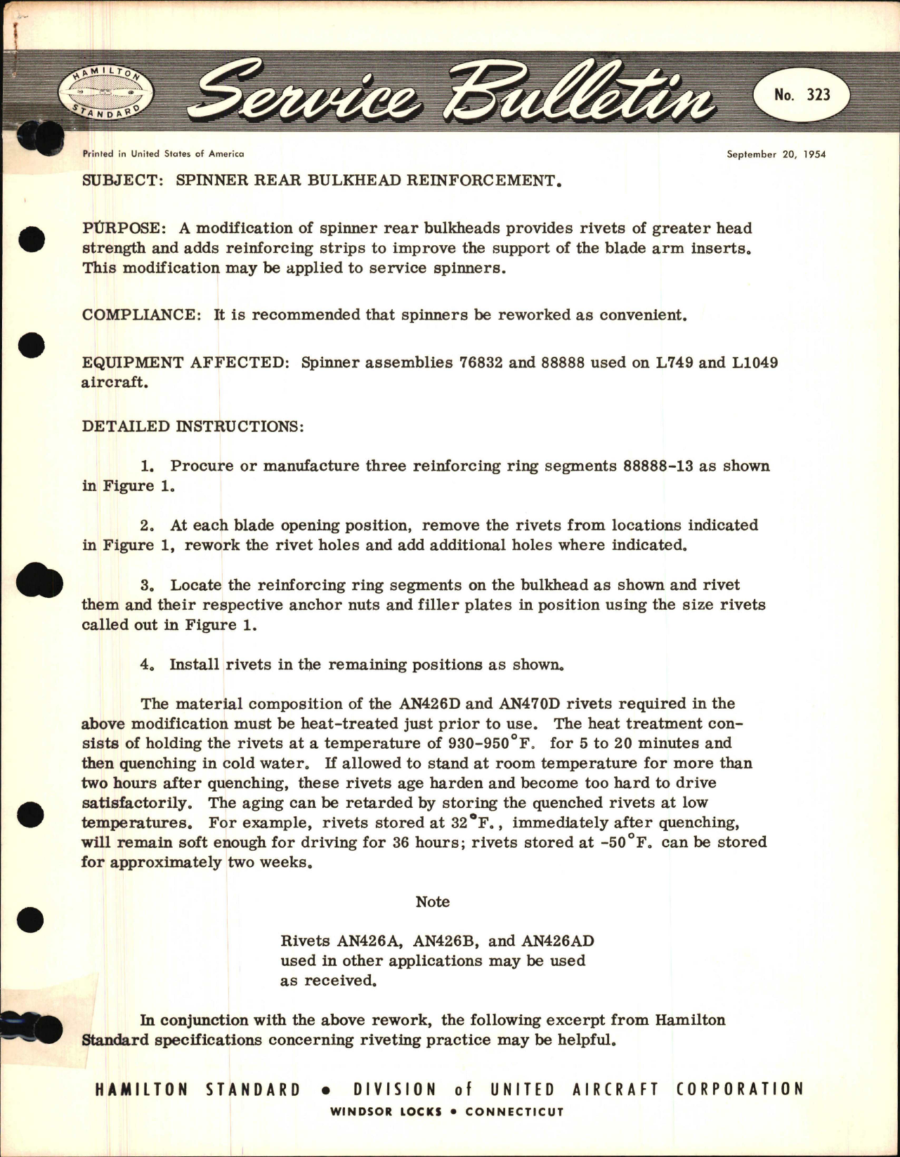 Sample page 1 from AirCorps Library document: Spinner Rear Bulkhead Reinforcement