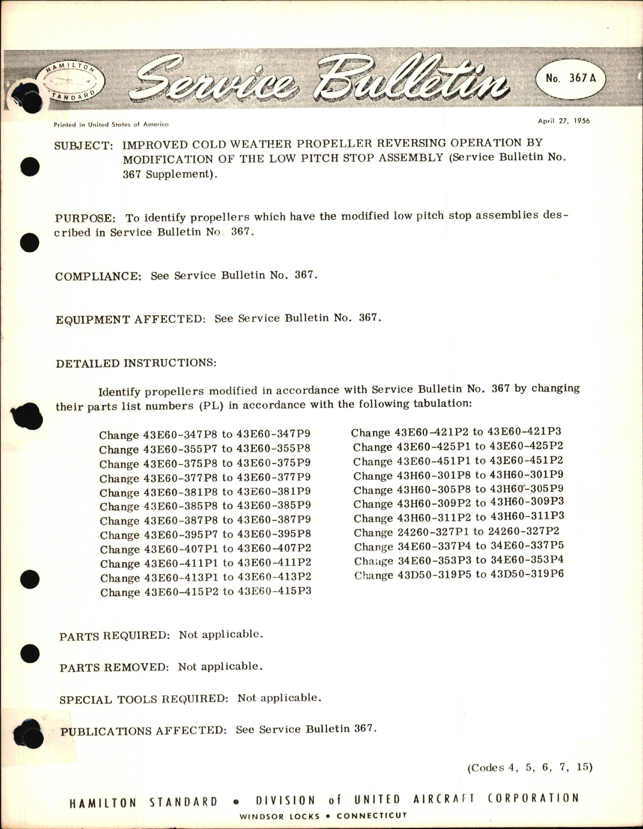 Sample page 1 from AirCorps Library document: Improved Cold Weather Propeller Reversing Operation by Modification of the Low Pitch Stop Assembly