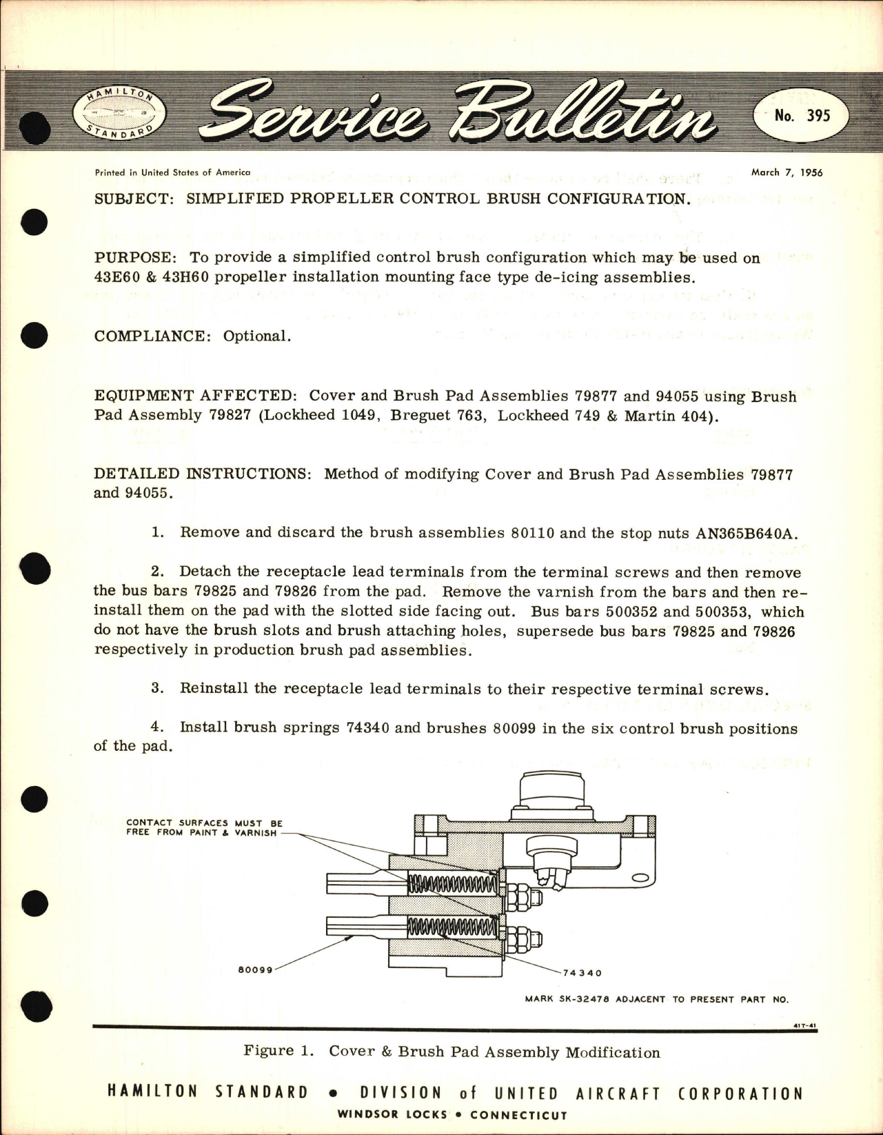 Sample page 1 from AirCorps Library document: Simplified Propeller Control Brush Configuration