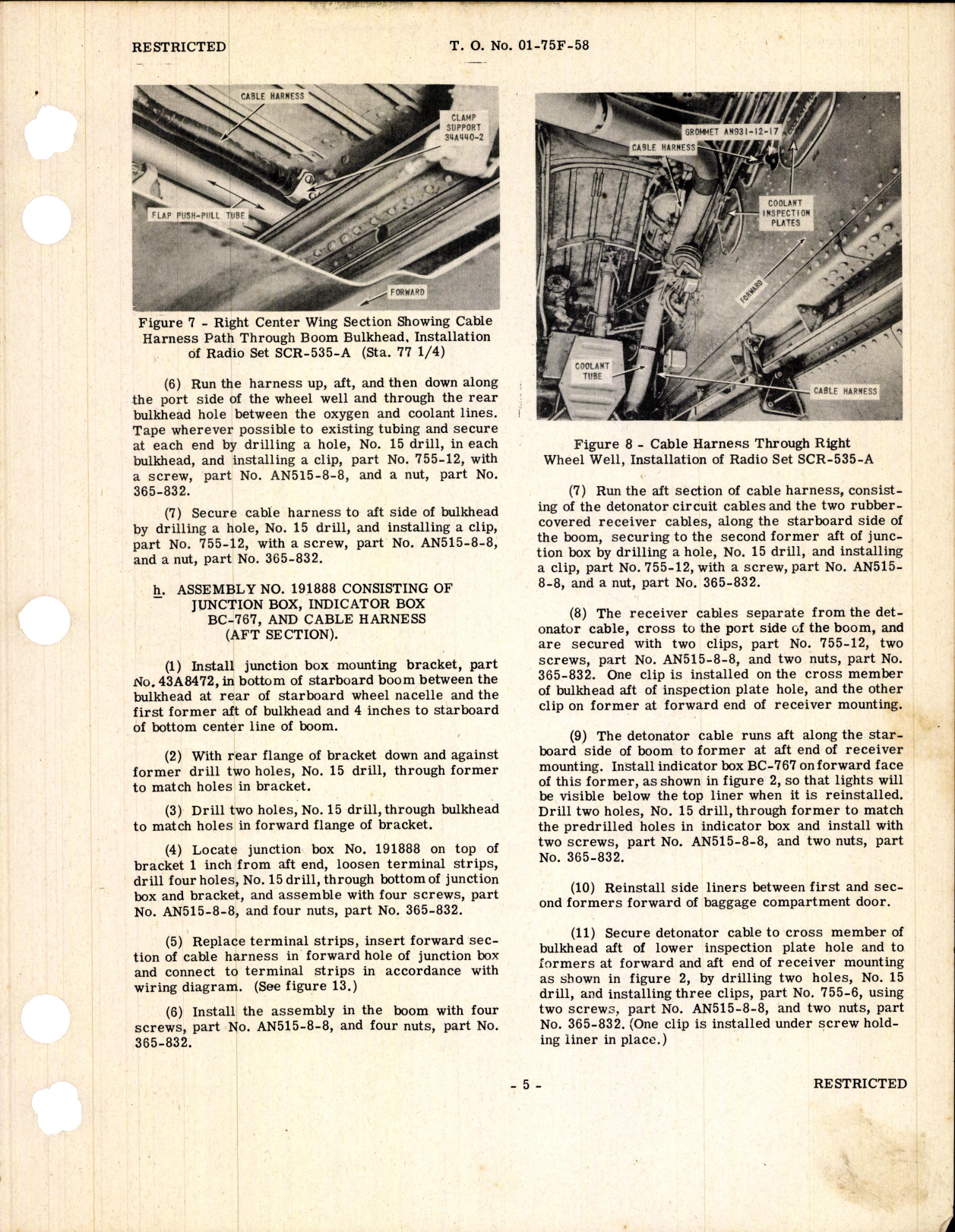 Sample page 5 from AirCorps Library document: Installation of Group A Parts of SCR-535-A for P-38D, E, and F