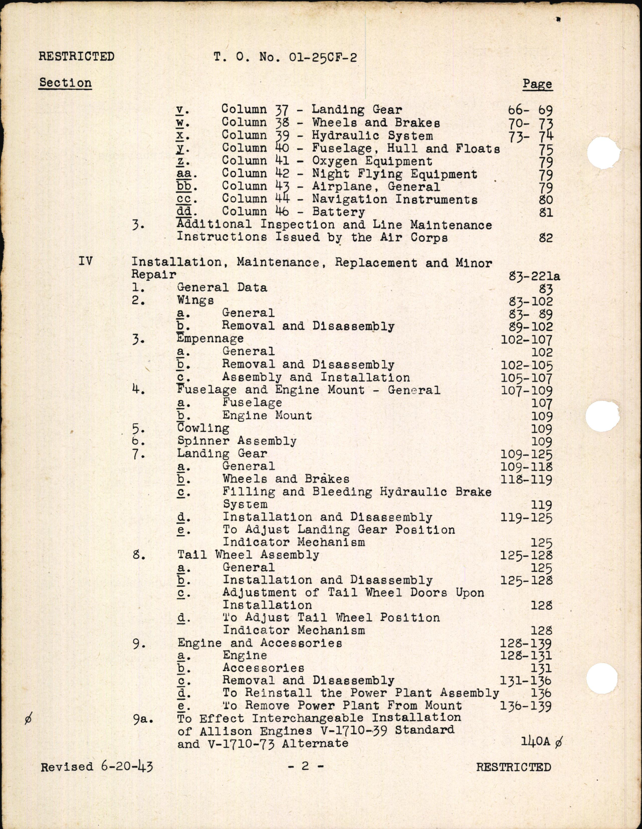 Sample page 6 from AirCorps Library document: Erection and Maintenance for RP-40D and P-40E