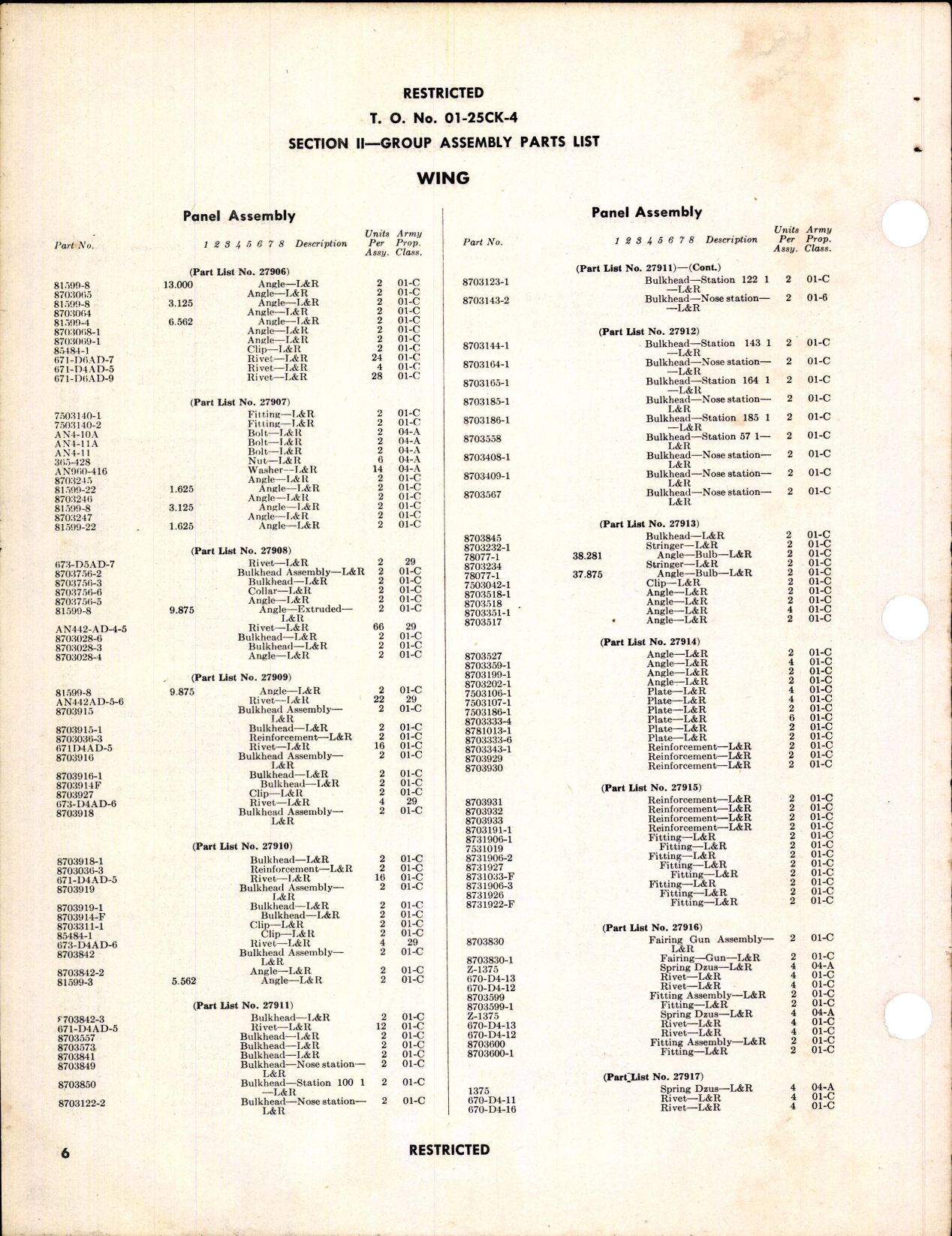 Sample page 8 from AirCorps Library document: Airplane Parts Catalog for Army Models P-40K and P-40K-1