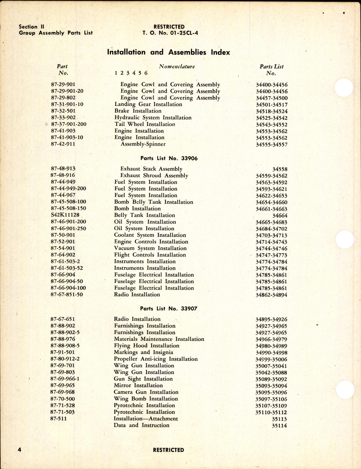 Sample page 6 from AirCorps Library document: Airplane Parts Catalog for Army Model P-40L