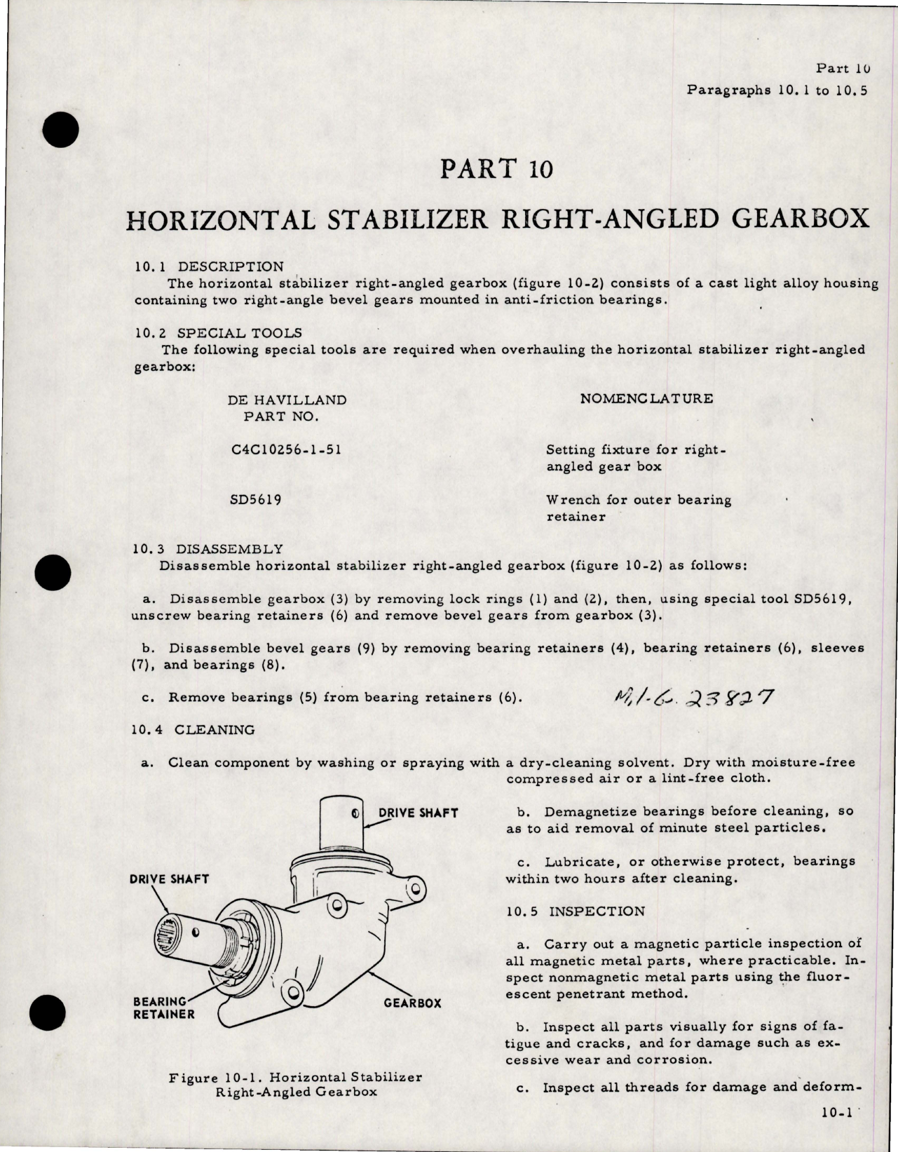 Sample page 1 from AirCorps Library document: Horizontal Stabilizer Right-Angled Gearbox - Part C4C10256-1-51