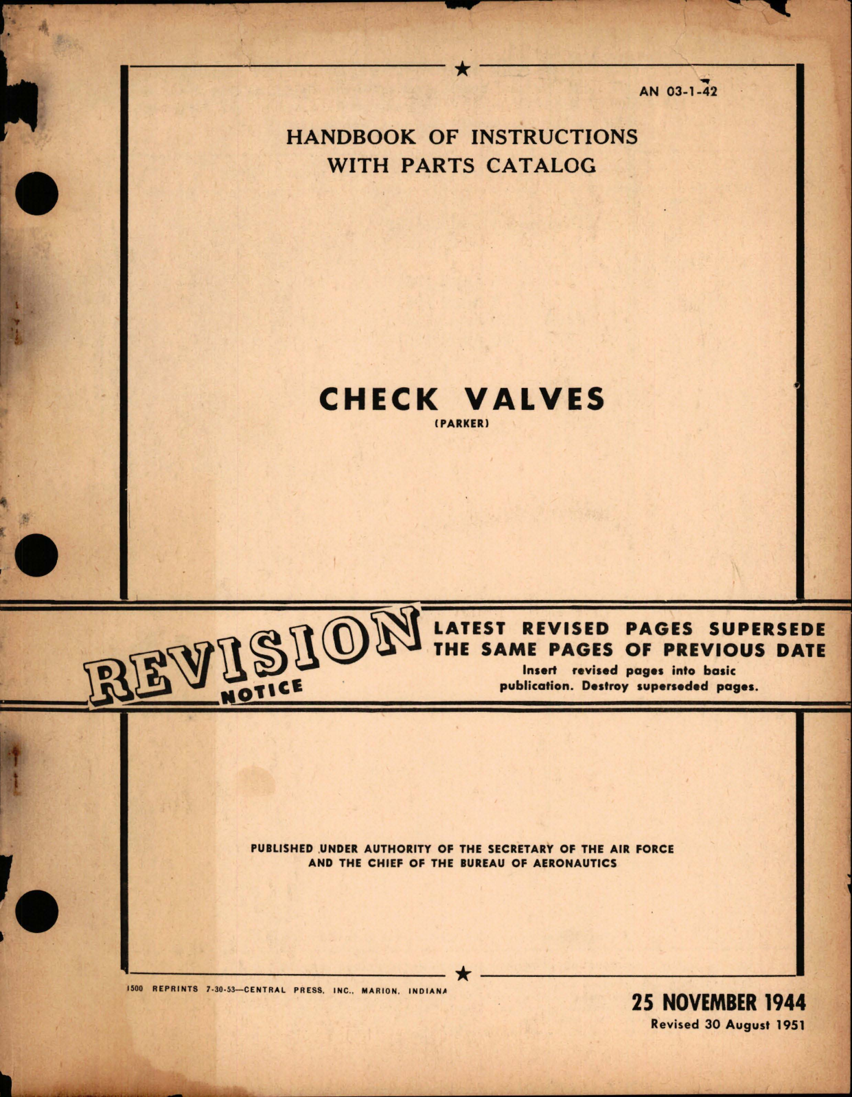 Sample page 1 from AirCorps Library document: Instructions with Parts Catalog for Check Valves
