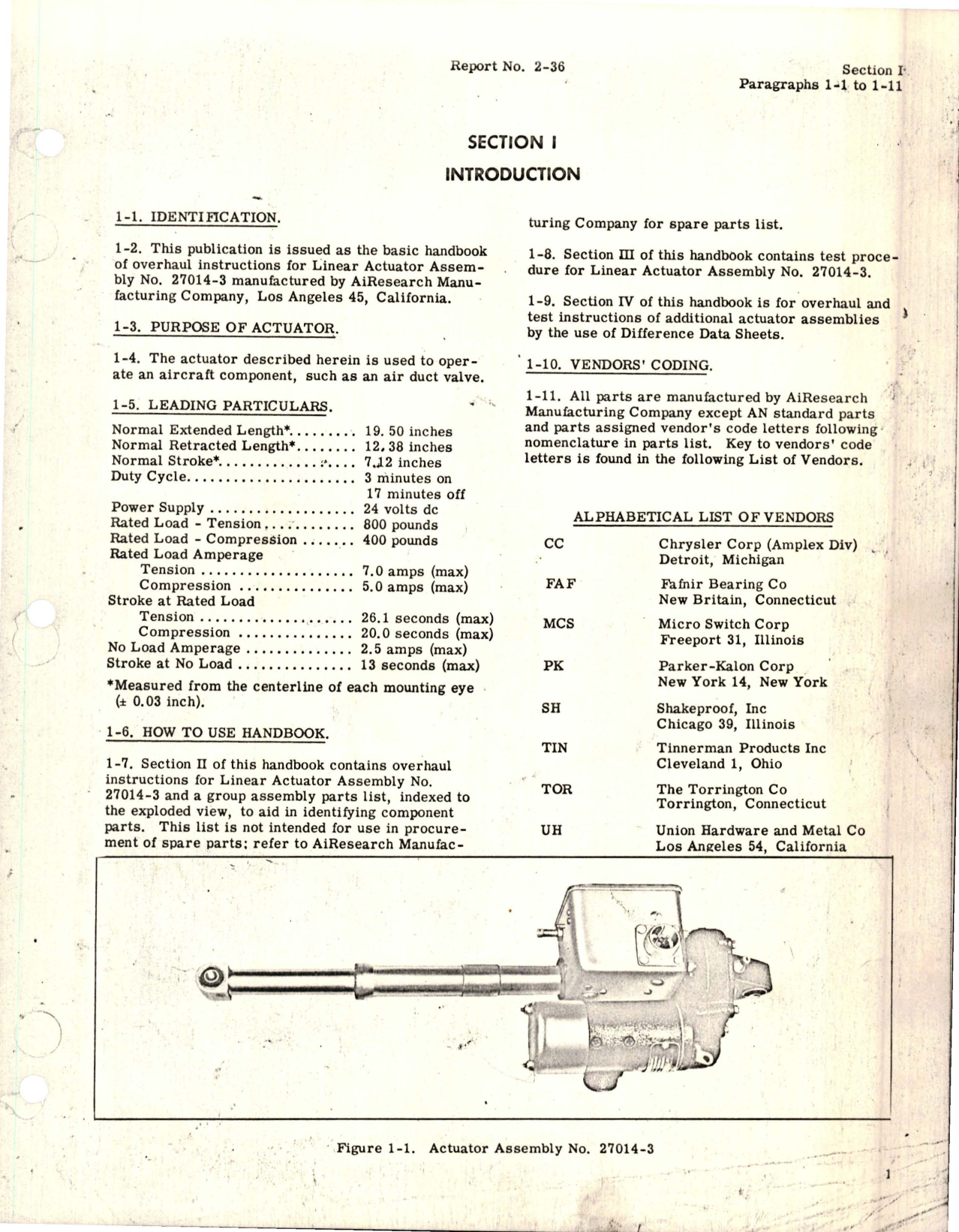 Sample page 5 from AirCorps Library document: Overhaul Manual for Linear Actuators - Parts 27014-3