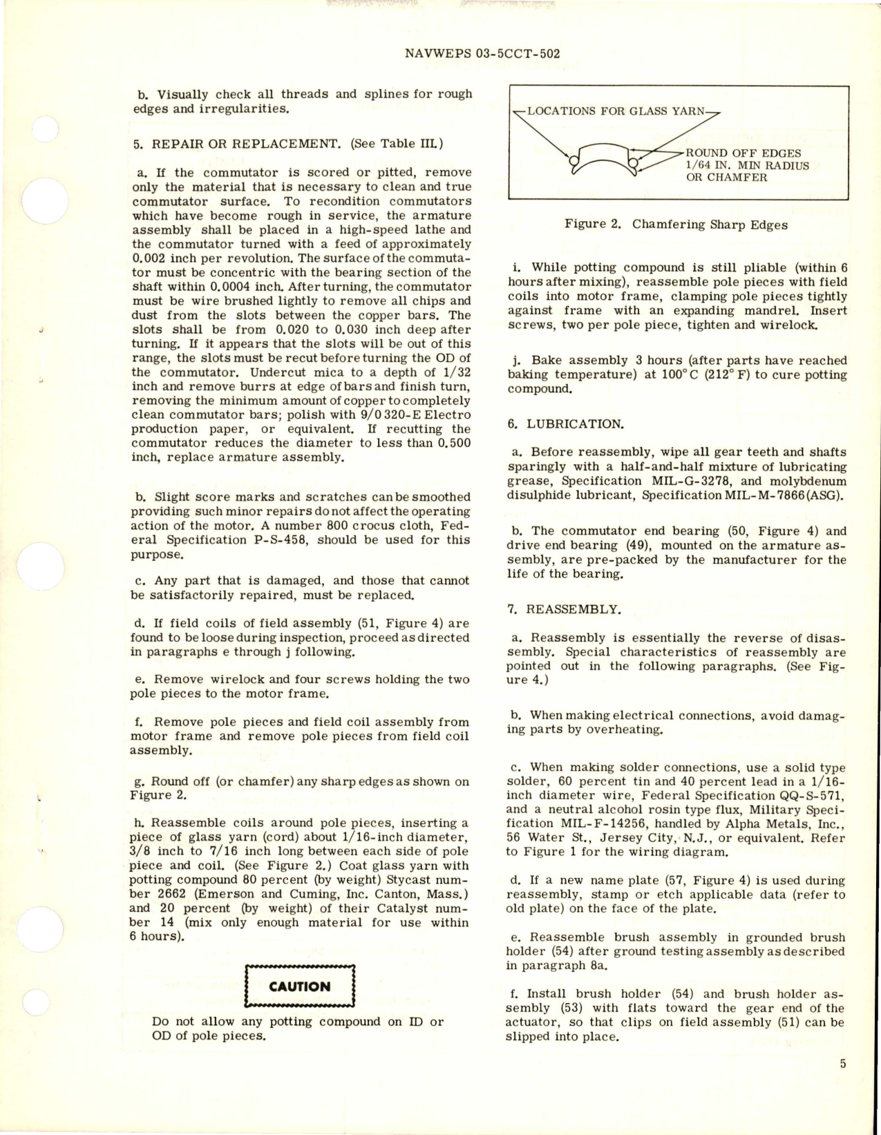 Sample page 5 from AirCorps Library document: Overhaul Instructions with Parts Breakdown for Electric Motor Actuator - Part 1436-543054