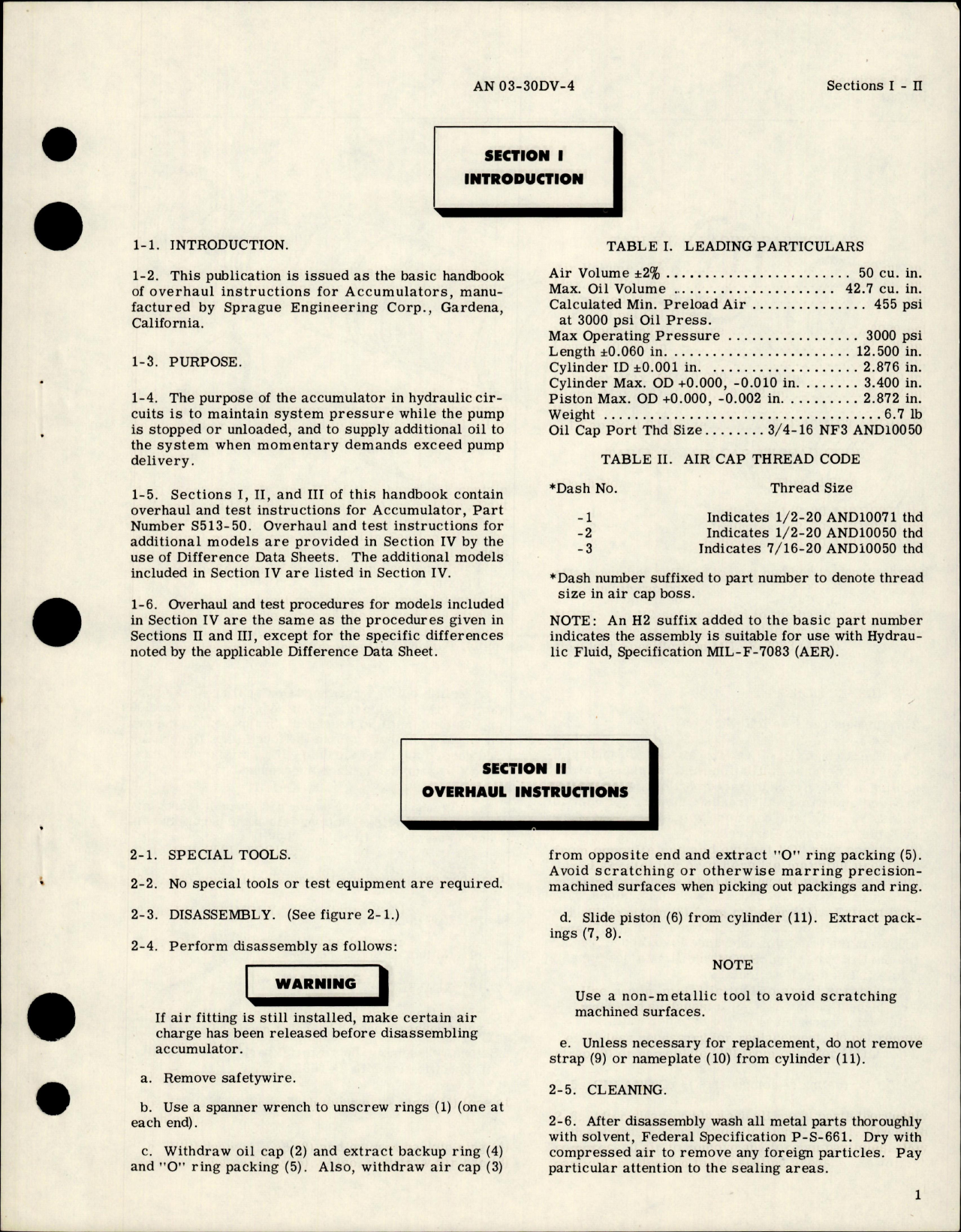 Sample page 5 from AirCorps Library document: Overhaul Instructions for Accumulators 