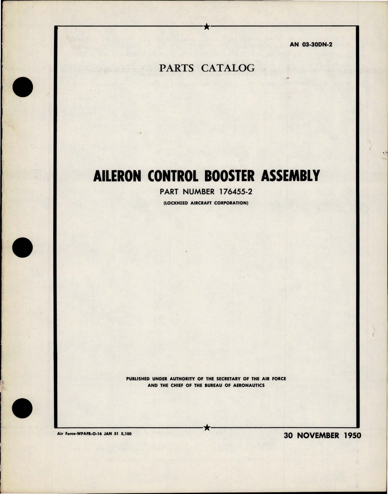 Sample page 1 from AirCorps Library document: Parts Catalog for Aileron Control Booster Assembly - Part 176455-2 