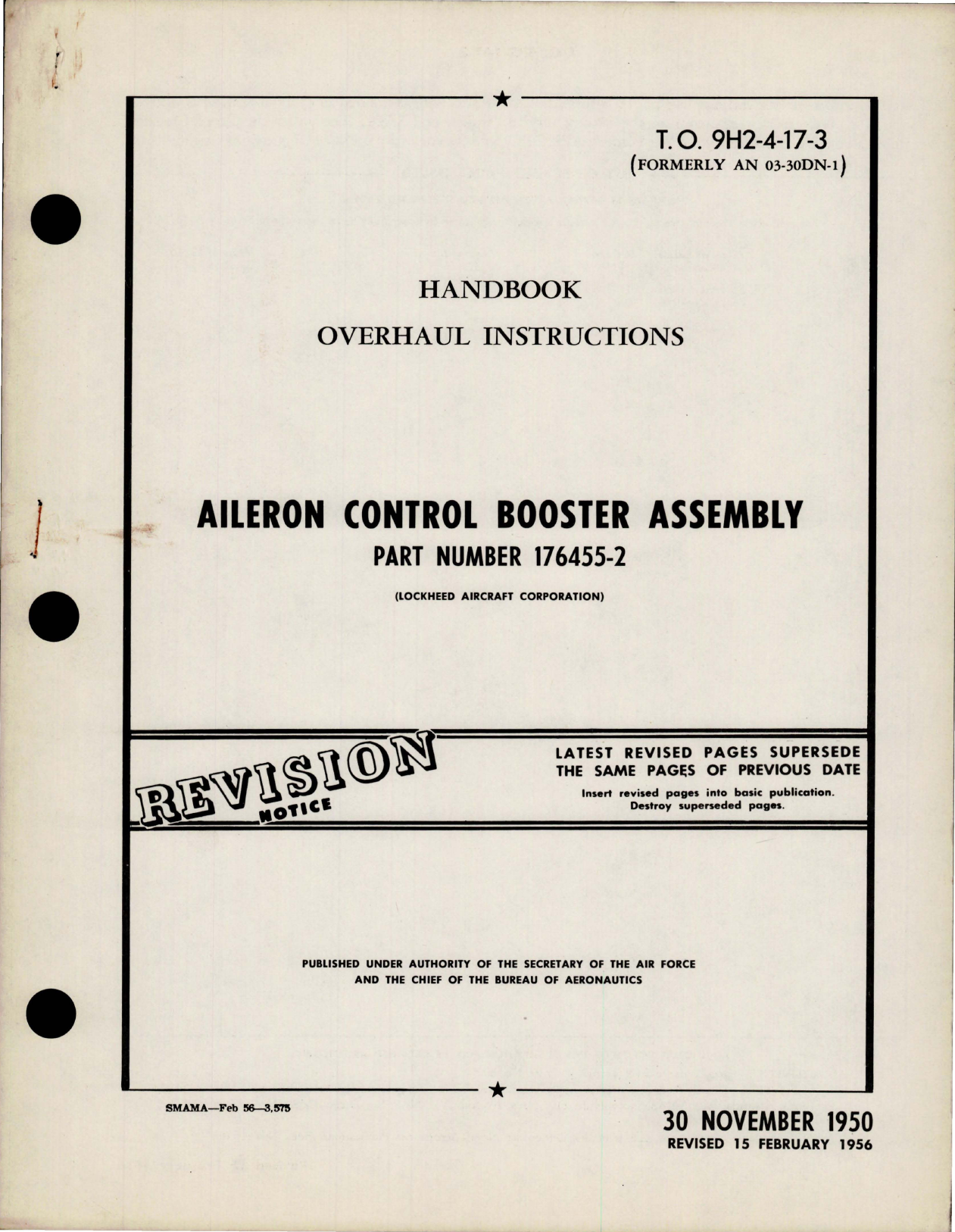 Sample page 1 from AirCorps Library document: Overhaul Instructions for Aileron Control Booster Assembly - Part 176455-2 