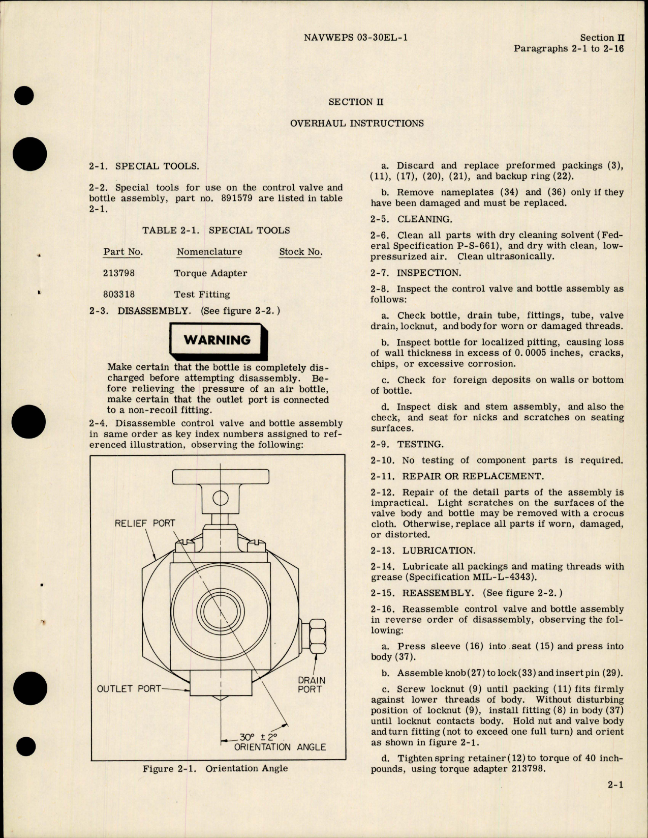 Sample page 7 from AirCorps Library document: Overhaul Instructions for Control Valve and Bottle Assembly - Part 891579 