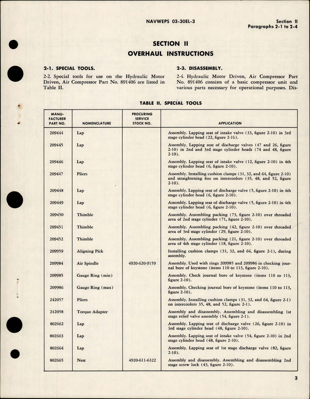 Sample page 7 from AirCorps Library document: Overhaul Instructions for Hydraulic Motor Driven Air Compressor - 891406 