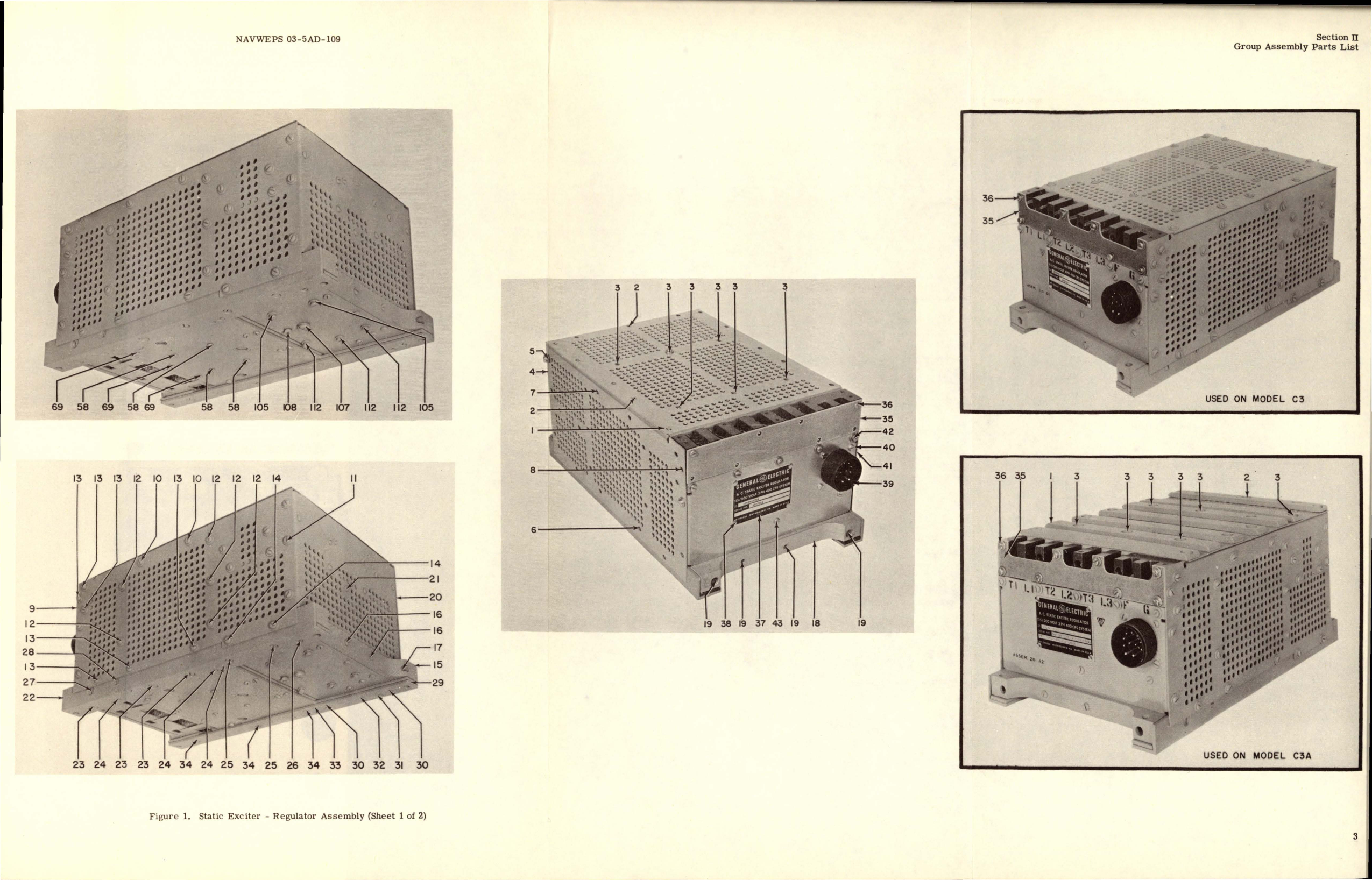 Sample page 5 from AirCorps Library document: Illustrated Parts Breakdown for Static Exciter Regulator - Models 3S2795H107C2, 3S2795H107C3, and 3S2795H107C3A 