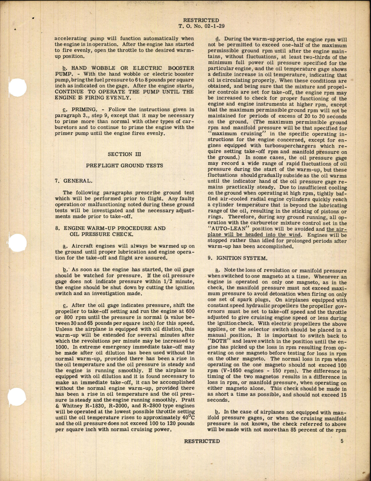 Sample page 5 from AirCorps Library document: Ground Operation Instructions for Aircraft Engines