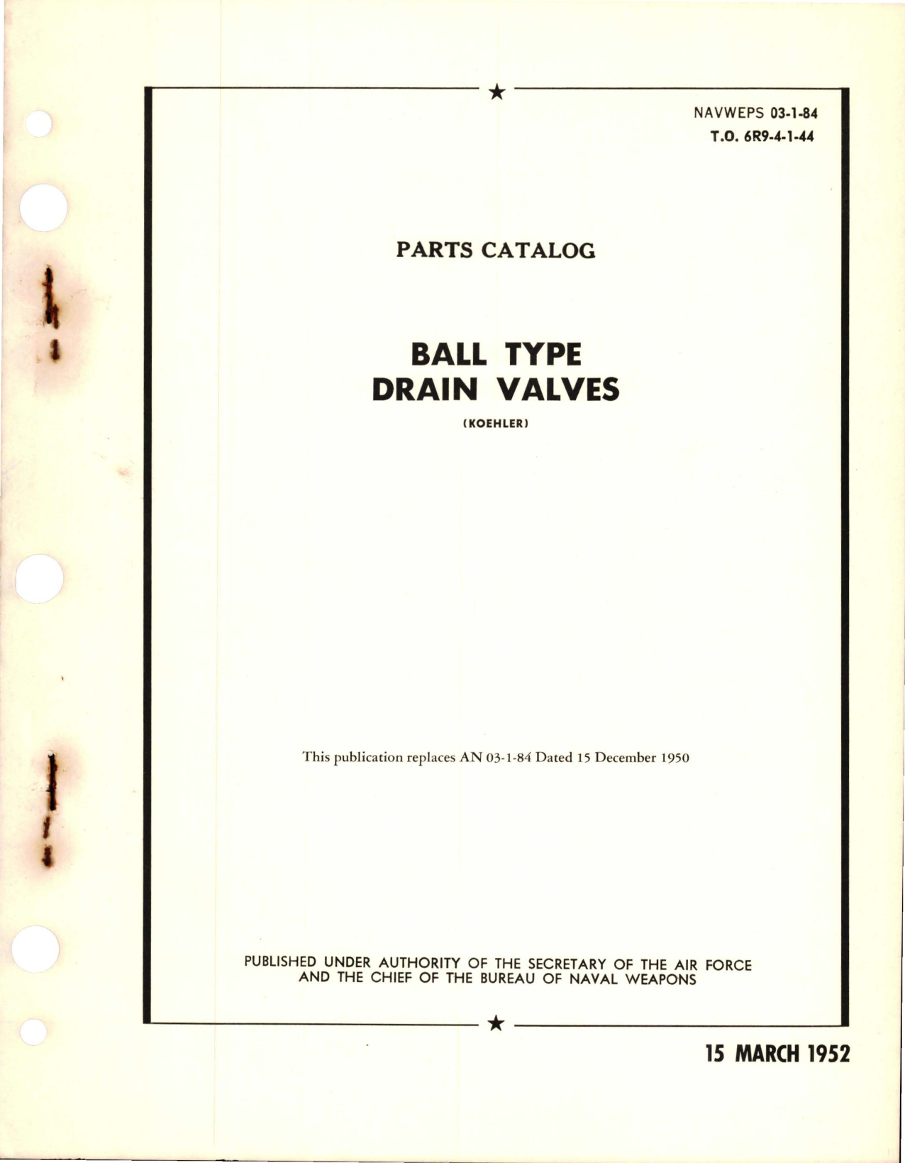 Sample page 1 from AirCorps Library document: Parts Catalog for Ball Type Drain Valves