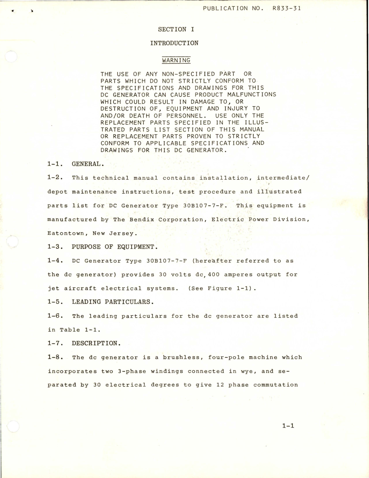 Sample page 7 from AirCorps Library document: Maintenance Instructions with Illustrated Parts List for DC Generator - Types 30B107-7-F, 30B107-11-A, and 30B107-19-A