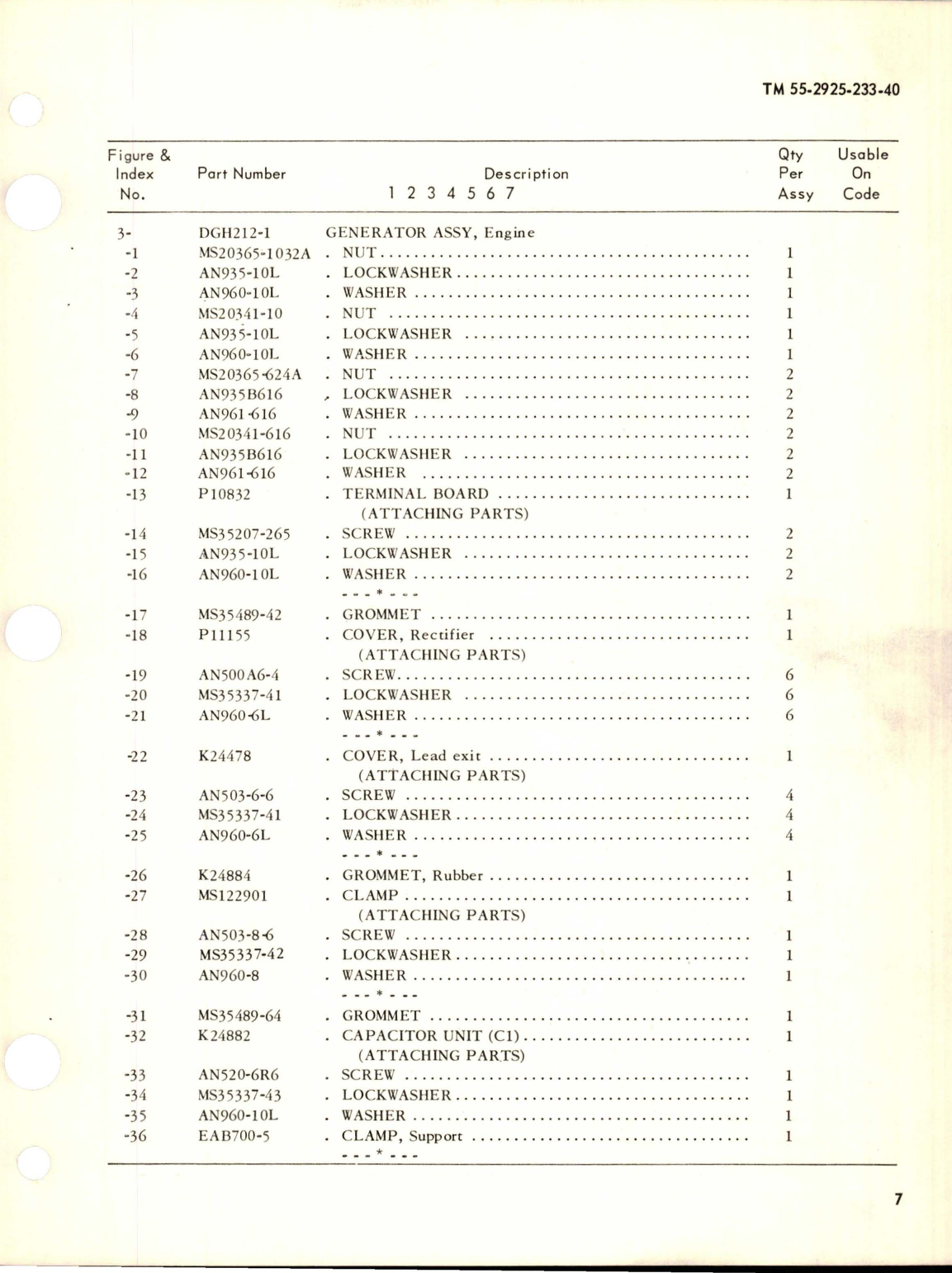 Sample page 7 from AirCorps Library document: Maintenance Manual for DC Generator - Part DGH212-1