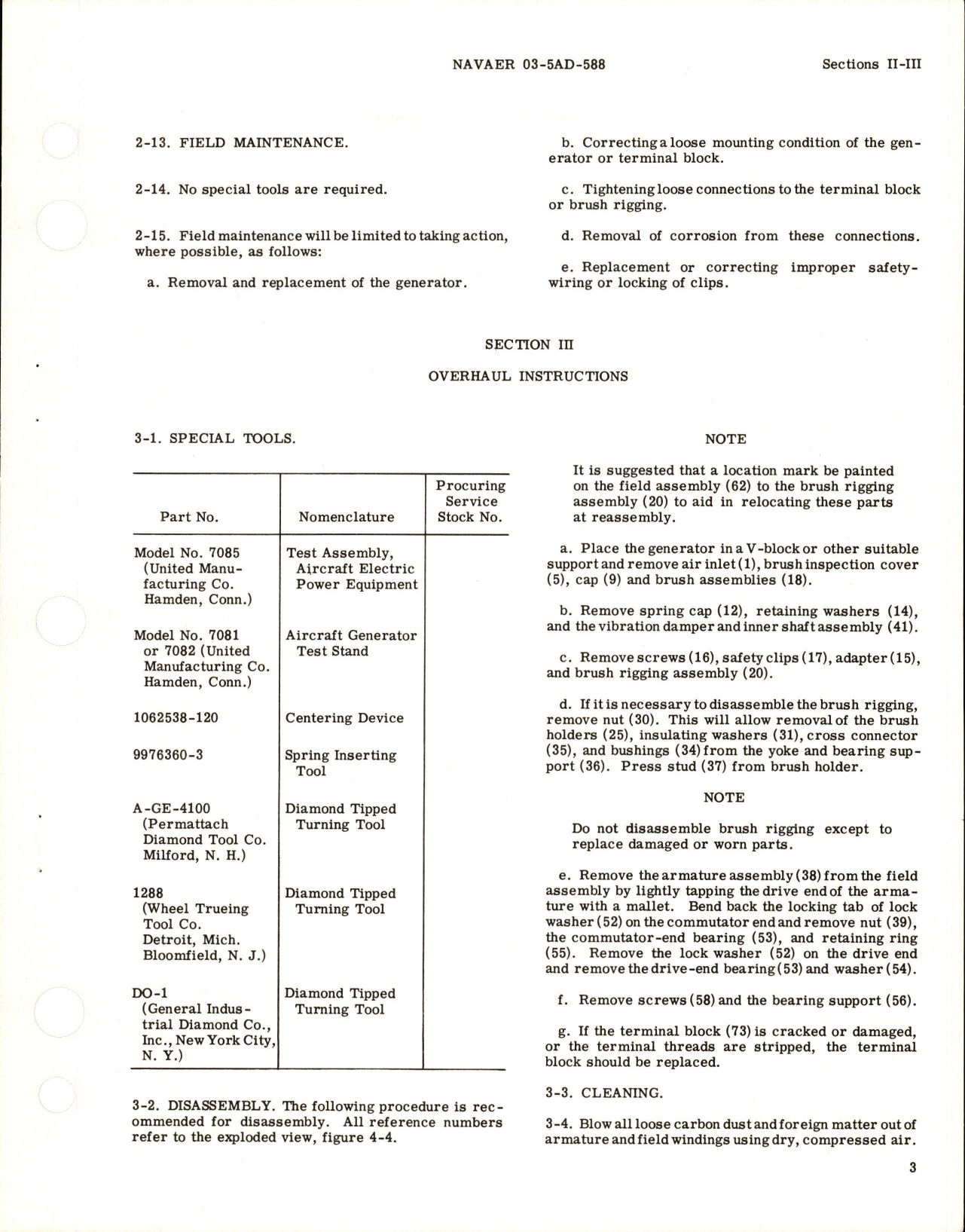 Sample page 7 from AirCorps Library document: Service and Overhaul Instructions for DC Generator - Models 2CM76C4, 2CM76C4A, 2CM76E4, 2CM76E4C, and 2CM76E5 
