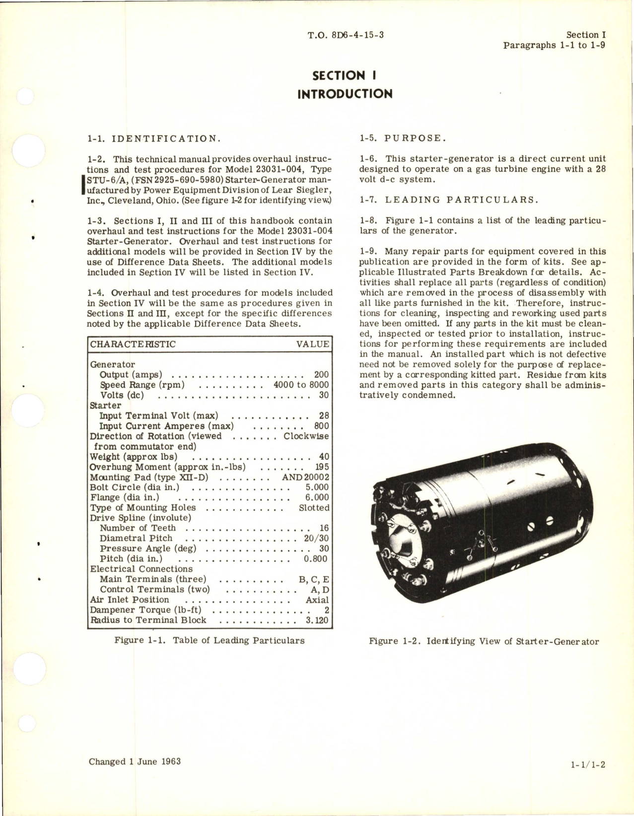 Sample page 5 from AirCorps Library document: Overhaul Instructions for Starter Generator - Type STU-6-A - Model 23031-004 