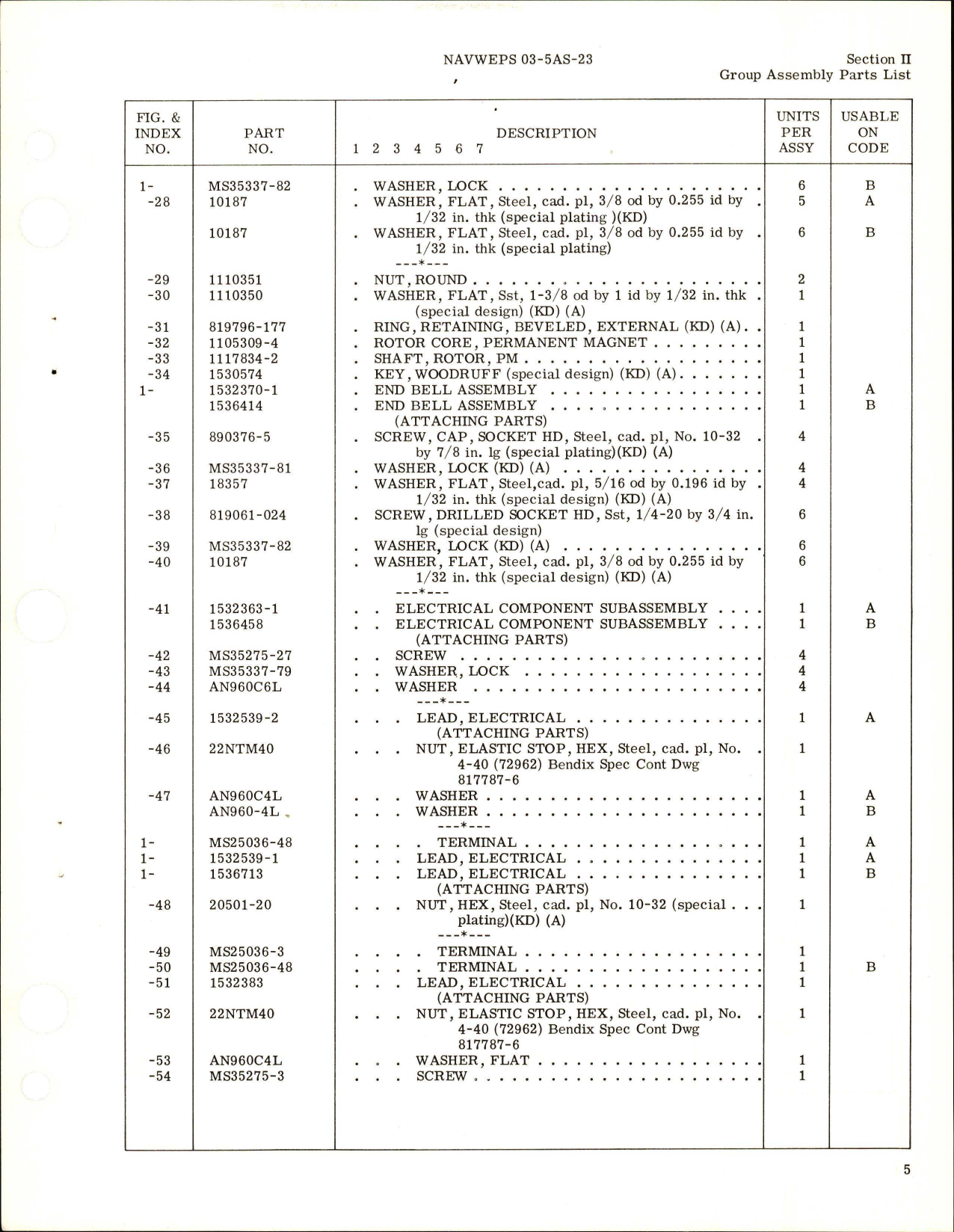 Sample page 7 from AirCorps Library document: Illustrated Parts Breakdown for AC Generator - Types 28B95-9-A and 28B95-15-A